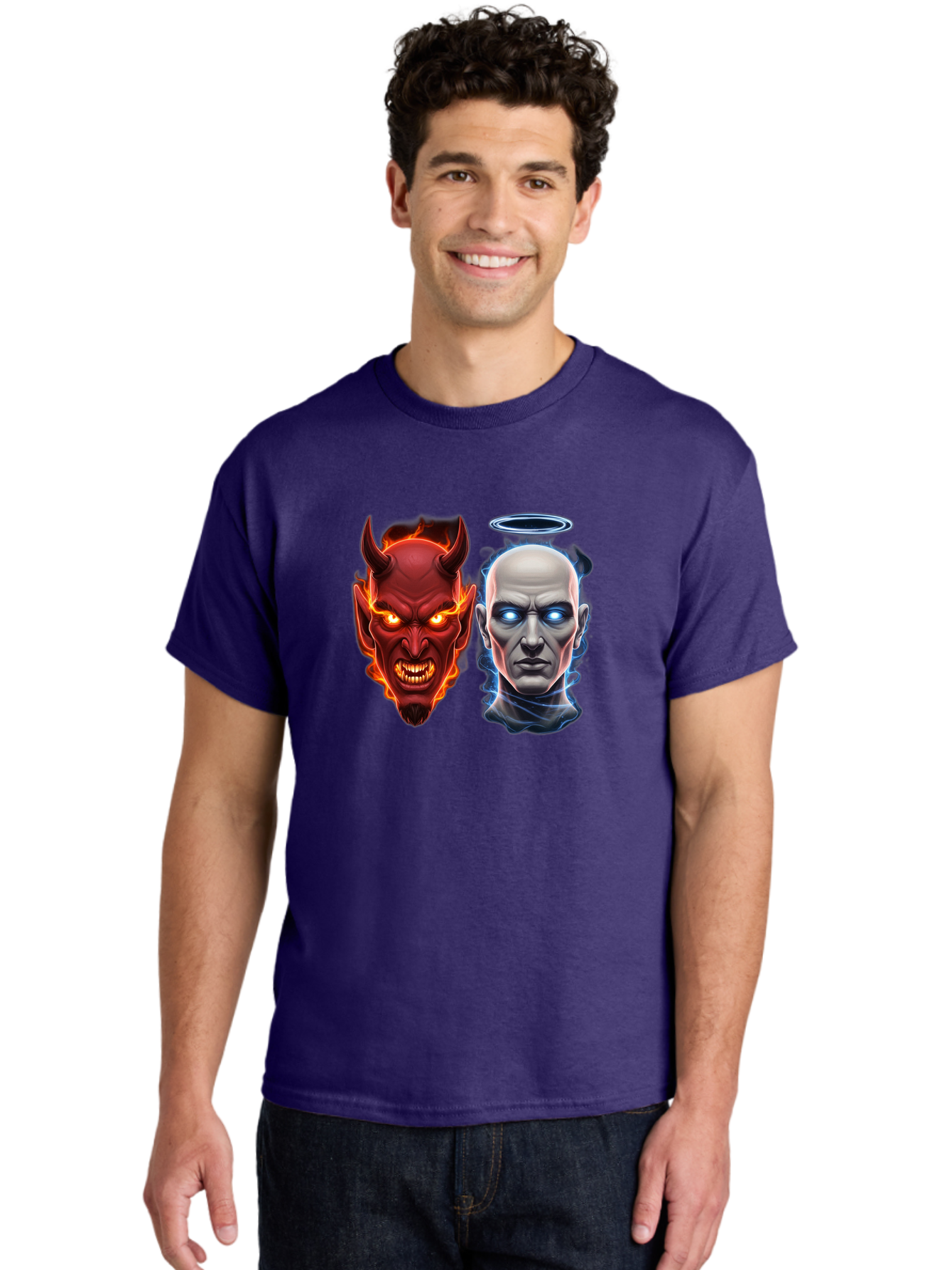 Devil-And-Angel Men'S Graphic Tee, 100% Cotton, Comfortable Casual Summer Wear, Machine Washable, Vintage Camera, Old Camera, Antique Camera, Black Camera, Classic Photography, Photography Equipment, Nostalgic Device, Film Camera, Camera Art Bah899