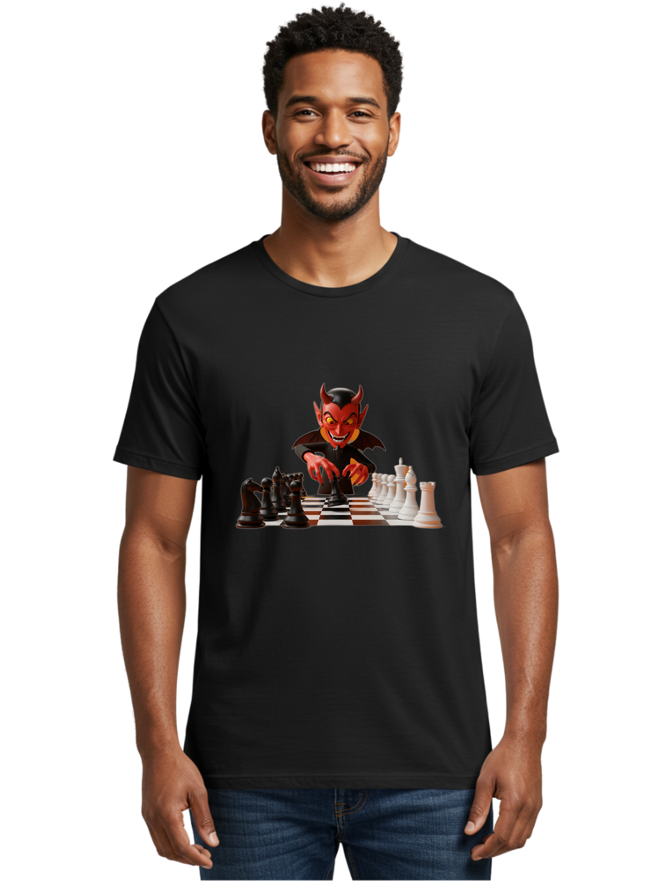Devil-Playing-Chess Men'S Graphic Tee, 100% Cotton, Comfortable Casual Summer Wear, Machine Washable, Vintage Camera, Old Camera, Antique Camera, Black Camera, Classic Photography, Photography Equipment, Nostalgic Device, Film Camera, Bah902
