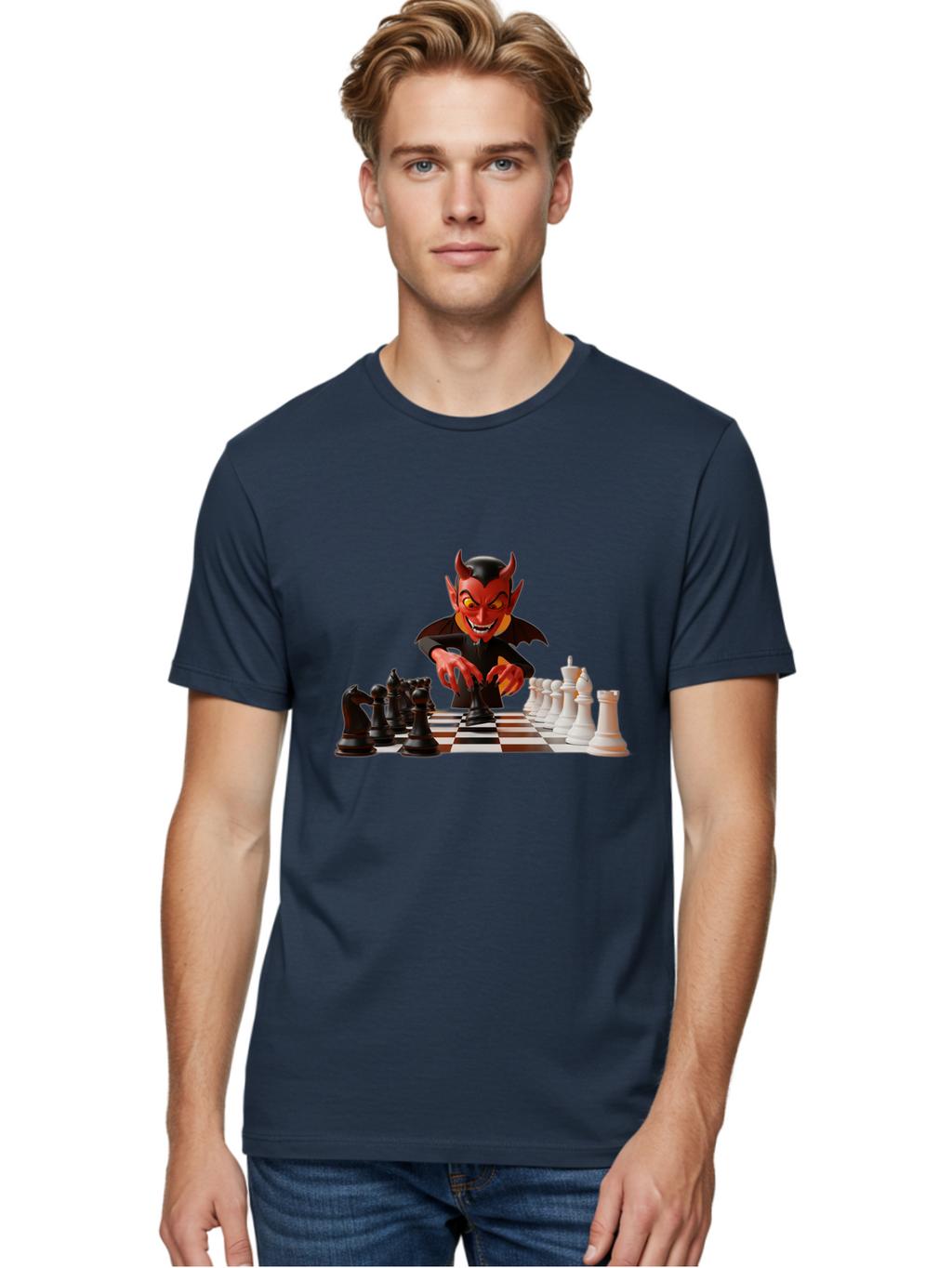 Devil-Playing-Chess Men'S Graphic Tee, 100% Cotton, Comfortable Casual Summer Wear, Machine Washable, Vintage Camera, Old Camera, Antique Camera, Black Camera, Classic Photography, Photography Equipment, Nostalgic Device, Film Camera, Bah902