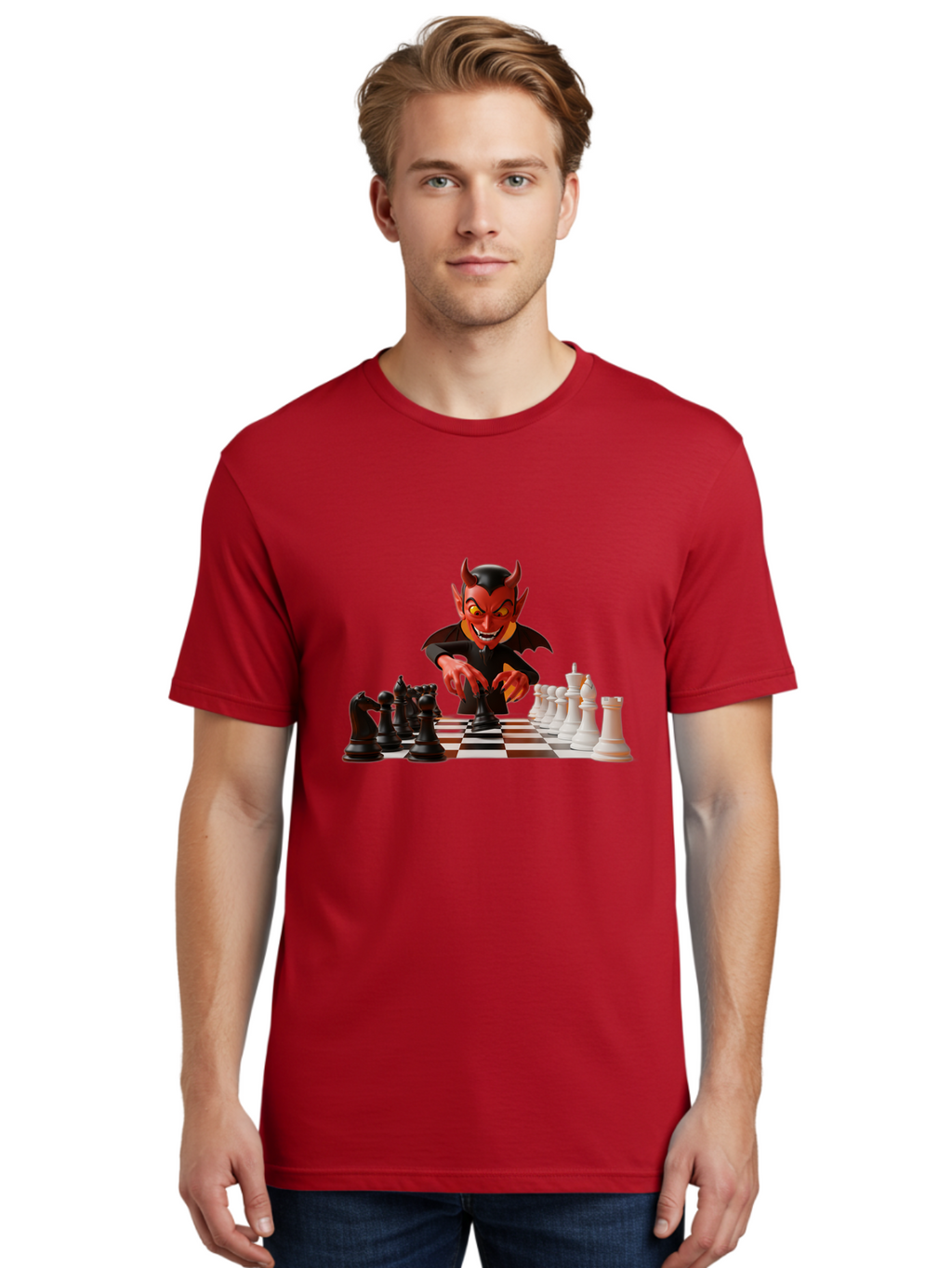 Devil-Playing-Chess Men'S Graphic Tee, 100% Cotton, Comfortable Casual Summer Wear, Machine Washable, Vintage Camera, Old Camera, Antique Camera, Black Camera, Classic Photography, Photography Equipment, Nostalgic Device, Film Camera, Bah902