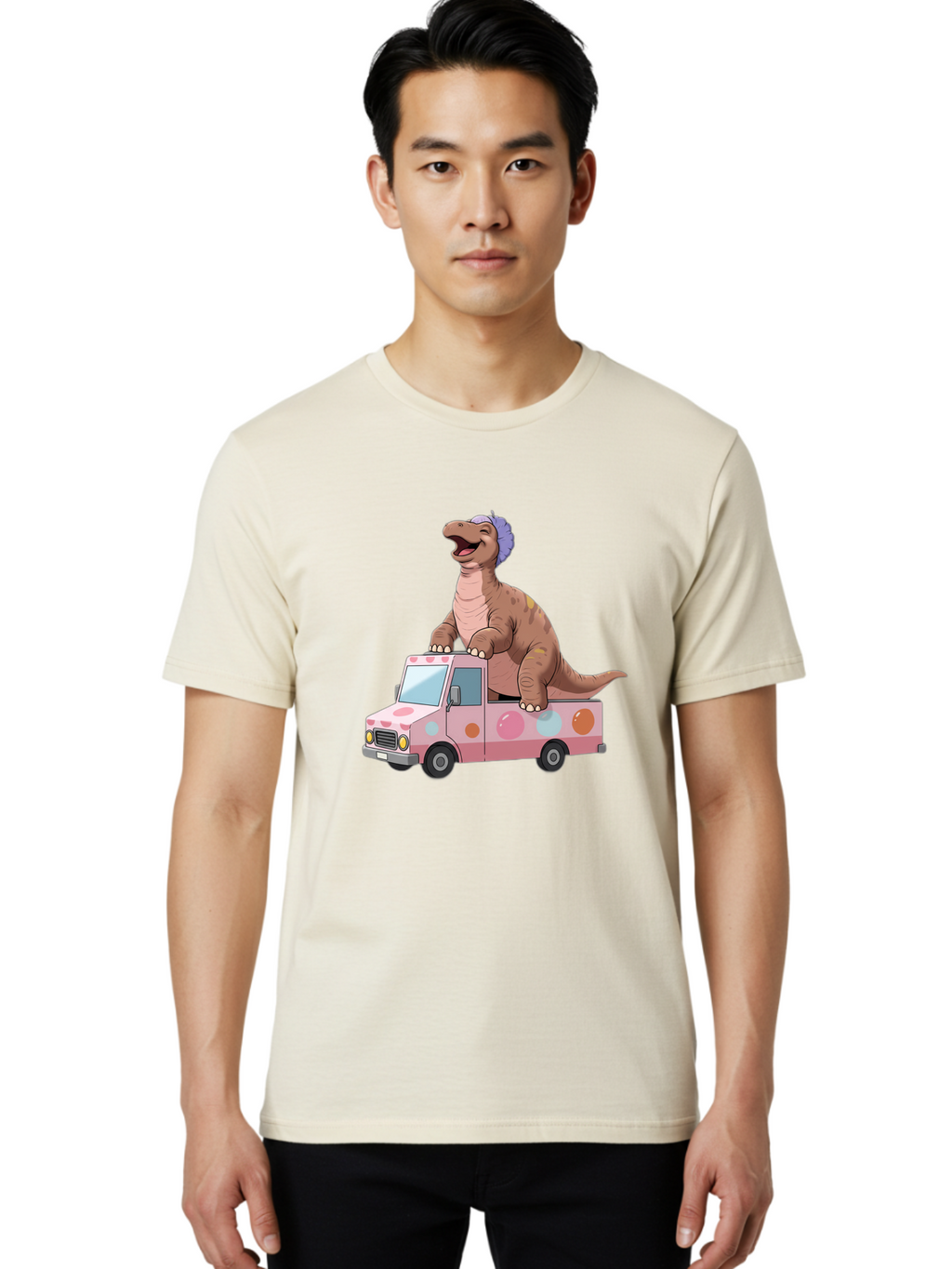 Dino-Ice-Cream-Truck Men'S Graphic Tee, 100% Cotton, Comfortable Casual Summer Wear, Machine Washable, Vintage Camera, Old Camera, Antique Camera, Black Camera, Classic Photography, Photography Equipment, Nostalgic Device, Film Camera, Bah912