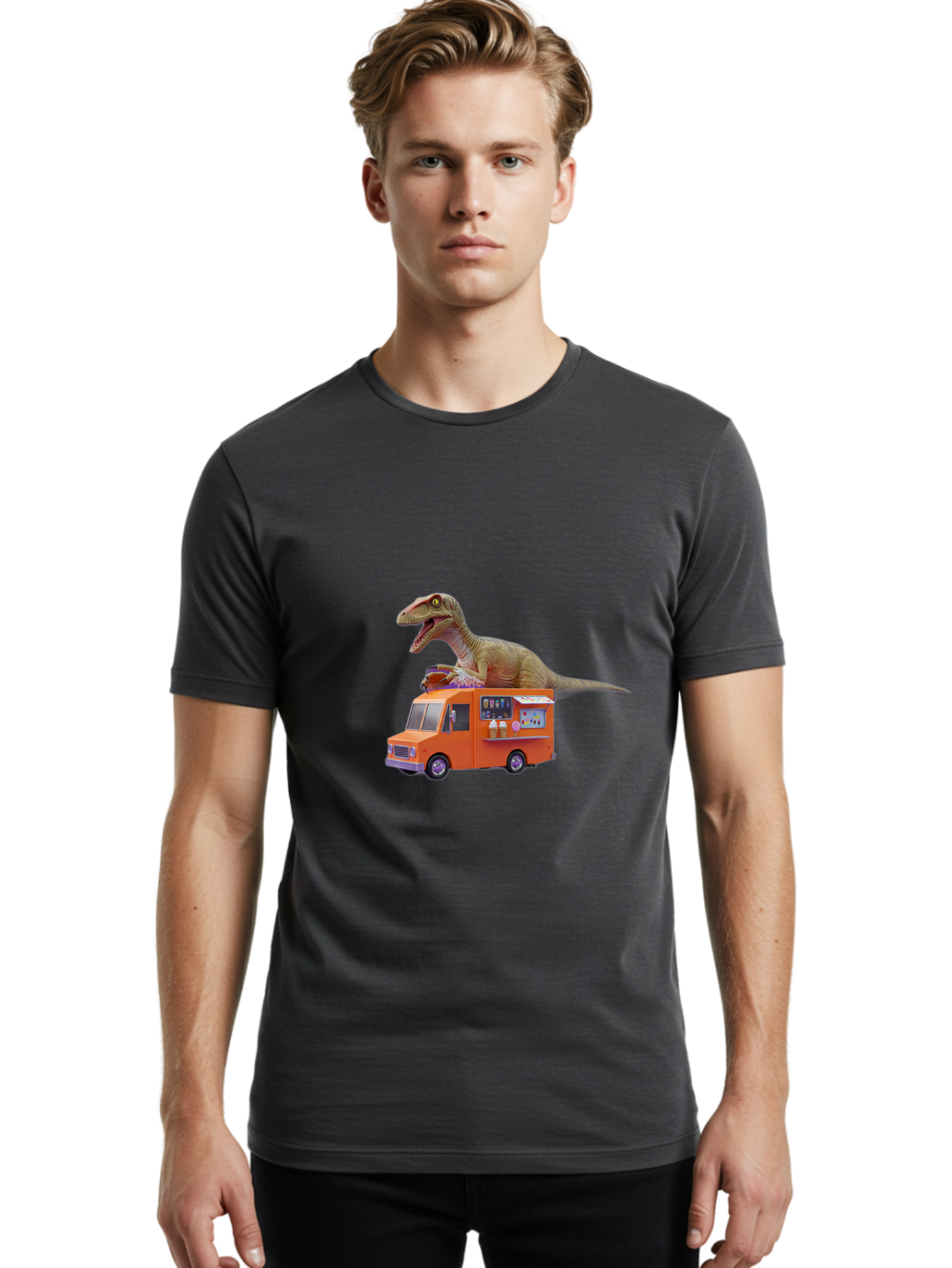 Dino-Ice-Cream Men'S Graphic Tee, 100% Cotton, Comfortable Casual Summer Wear, Machine Washable, Vintage Camera, Old Camera, Antique Camera, Black Camera, Classic Photography, Photography Equipment, Nostalgic Device, Film Camera, Camera Art Bah913