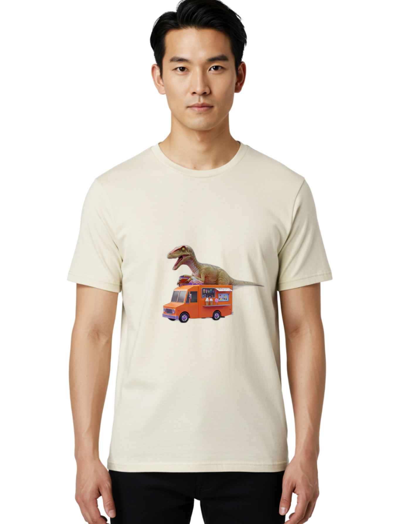 Dino-Ice-Cream Men'S Graphic Tee, 100% Cotton, Comfortable Casual Summer Wear, Machine Washable, Vintage Camera, Old Camera, Antique Camera, Black Camera, Classic Photography, Photography Equipment, Nostalgic Device, Film Camera, Camera Art Bah913