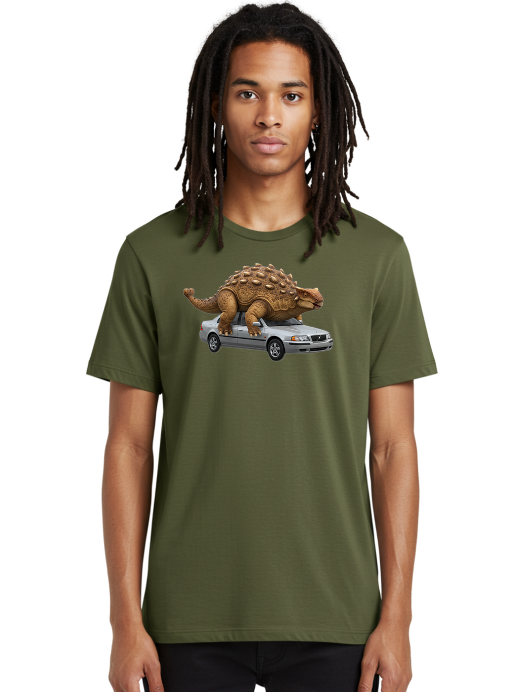 Dino-On-Volvo Men'S Graphic Tee, 100% Cotton, Comfortable Casual Summer Wear, Machine Washable, Vintage Camera, Old Camera, Antique Camera, Black Camera, Classic Photography, Photography Equipment, Nostalgic Device, Film Camera, Camera Art Bah921