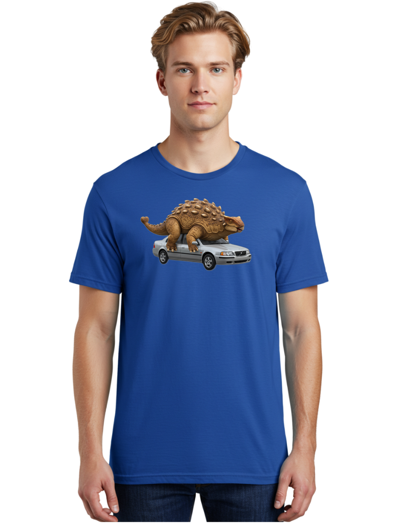 Dino-On-Volvo Men'S Graphic Tee, 100% Cotton, Comfortable Casual Summer Wear, Machine Washable, Vintage Camera, Old Camera, Antique Camera, Black Camera, Classic Photography, Photography Equipment, Nostalgic Device, Film Camera, Camera Art Bah921