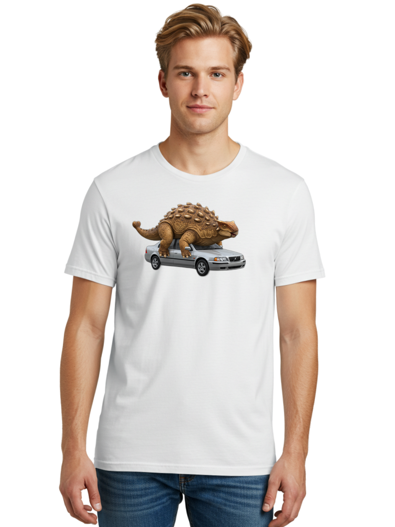 Dino-On-Volvo Men'S Graphic Tee, 100% Cotton, Comfortable Casual Summer Wear, Machine Washable, Vintage Camera, Old Camera, Antique Camera, Black Camera, Classic Photography, Photography Equipment, Nostalgic Device, Film Camera, Camera Art Bah921