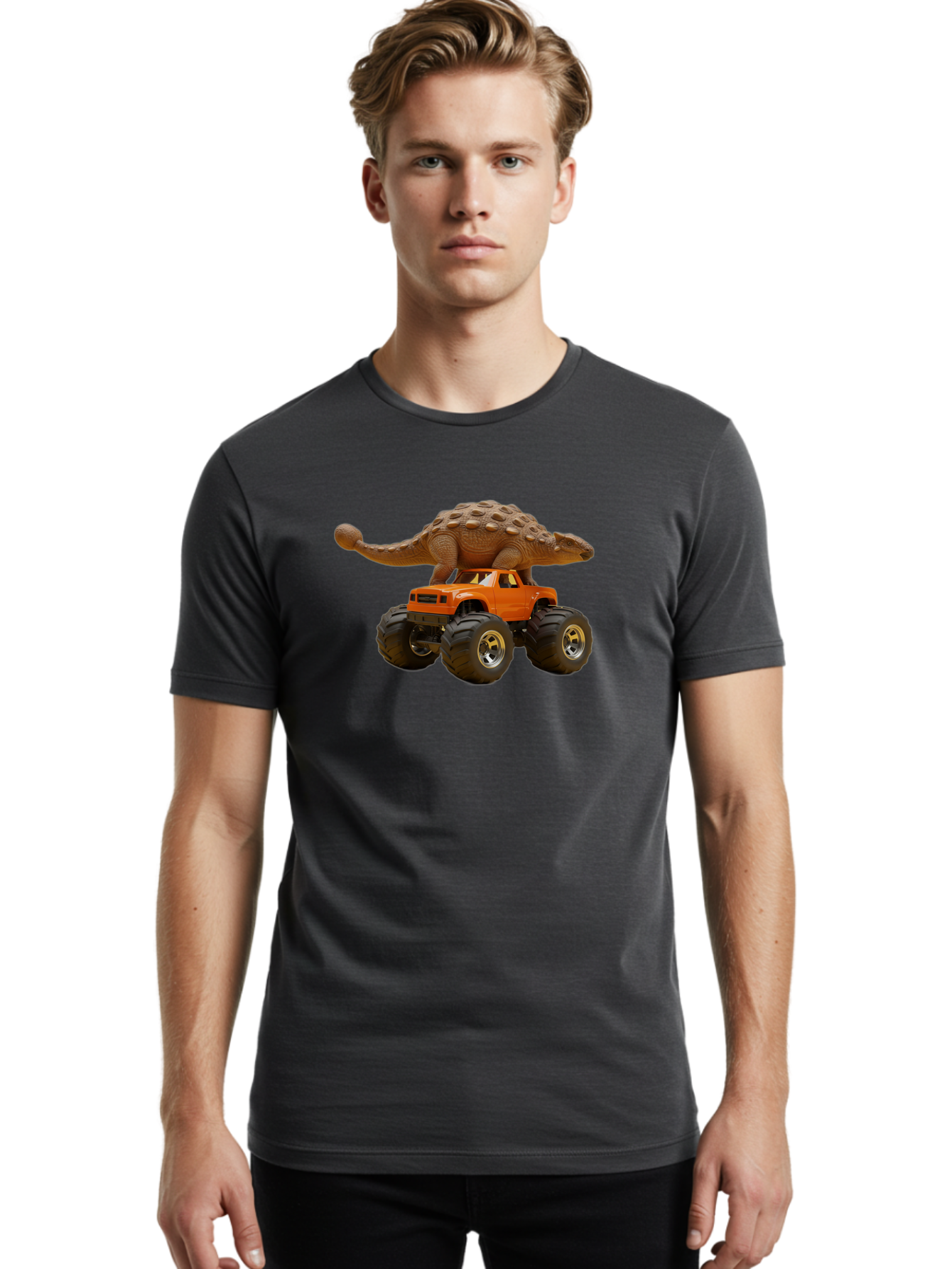 Dino-Truck-1 Men'S Graphic Tee, 100% Cotton, Comfortable Casual Summer Wear, Machine Washable, Vintage Camera, Old Camera, Antique Camera, Black Camera, Classic Photography, Photography Equipment, Nostalgic Device, Film Camera, Camera Art Bah926