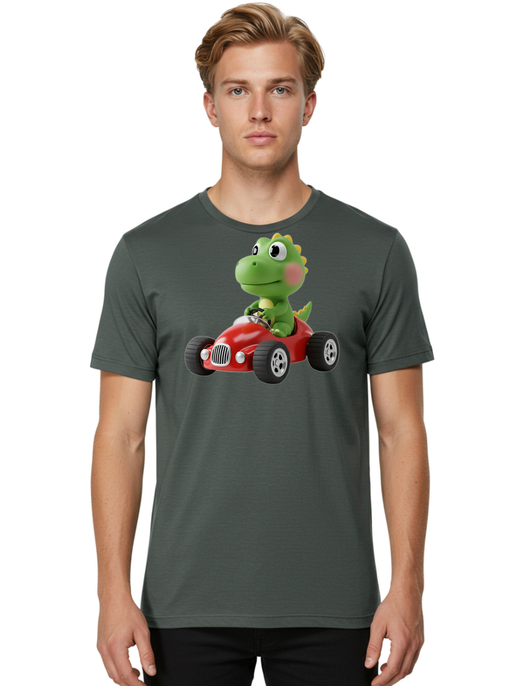 Dinosaur-Racing-Car Men'S Graphic Tee, 100% Cotton, Comfortable Casual Summer Wear, Machine Washable, Vintage Camera, Old Camera, Antique Camera, Black Camera, Classic Photography, Photography Equipment, Nostalgic Device, Film Camera, Bah933