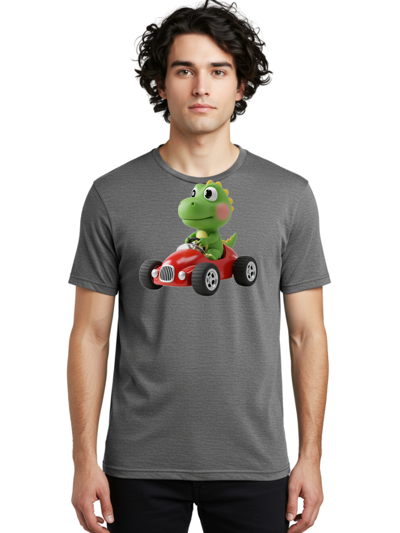 Dinosaur-Racing-Car Men'S Graphic Tee, 100% Cotton, Comfortable Casual Summer Wear, Machine Washable, Vintage Camera, Old Camera, Antique Camera, Black Camera, Classic Photography, Photography Equipment, Nostalgic Device, Film Camera, Bah933