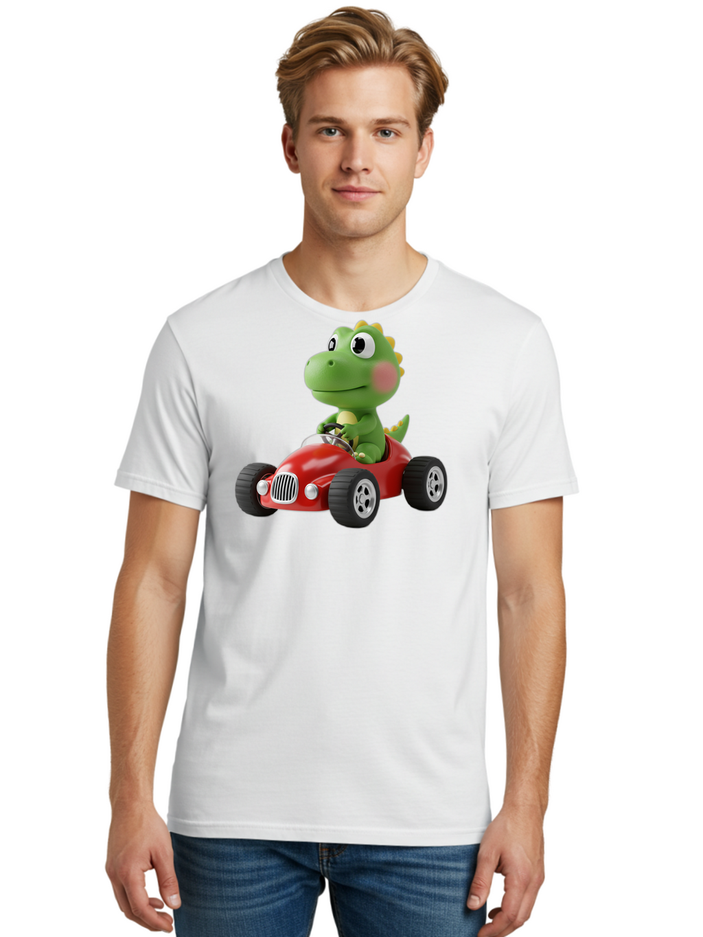 Dinosaur-Racing-Car Men'S Graphic Tee, 100% Cotton, Comfortable Casual Summer Wear, Machine Washable, Vintage Camera, Old Camera, Antique Camera, Black Camera, Classic Photography, Photography Equipment, Nostalgic Device, Film Camera, Bah933