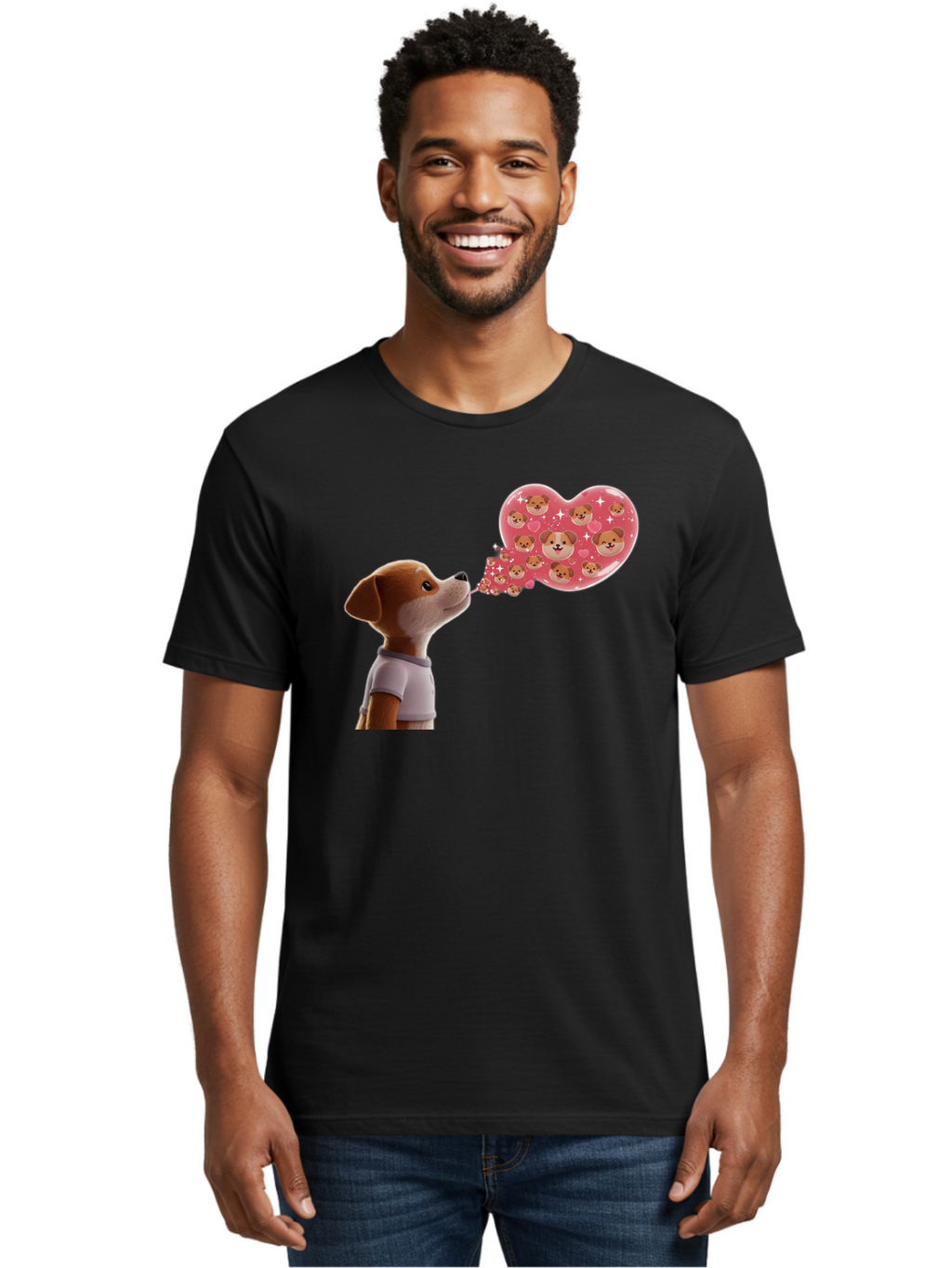 Dog-Blowing-Heart-Kisses Men'S Graphic Tee, 100% Cotton, Comfortable Casual Summer Wear, Machine Washable, Vintage Camera, Old Camera, Antique Camera, Black Camera, Classic Photography, Photography Equipment, Nostalgic Device, Film Camera, Bah940
