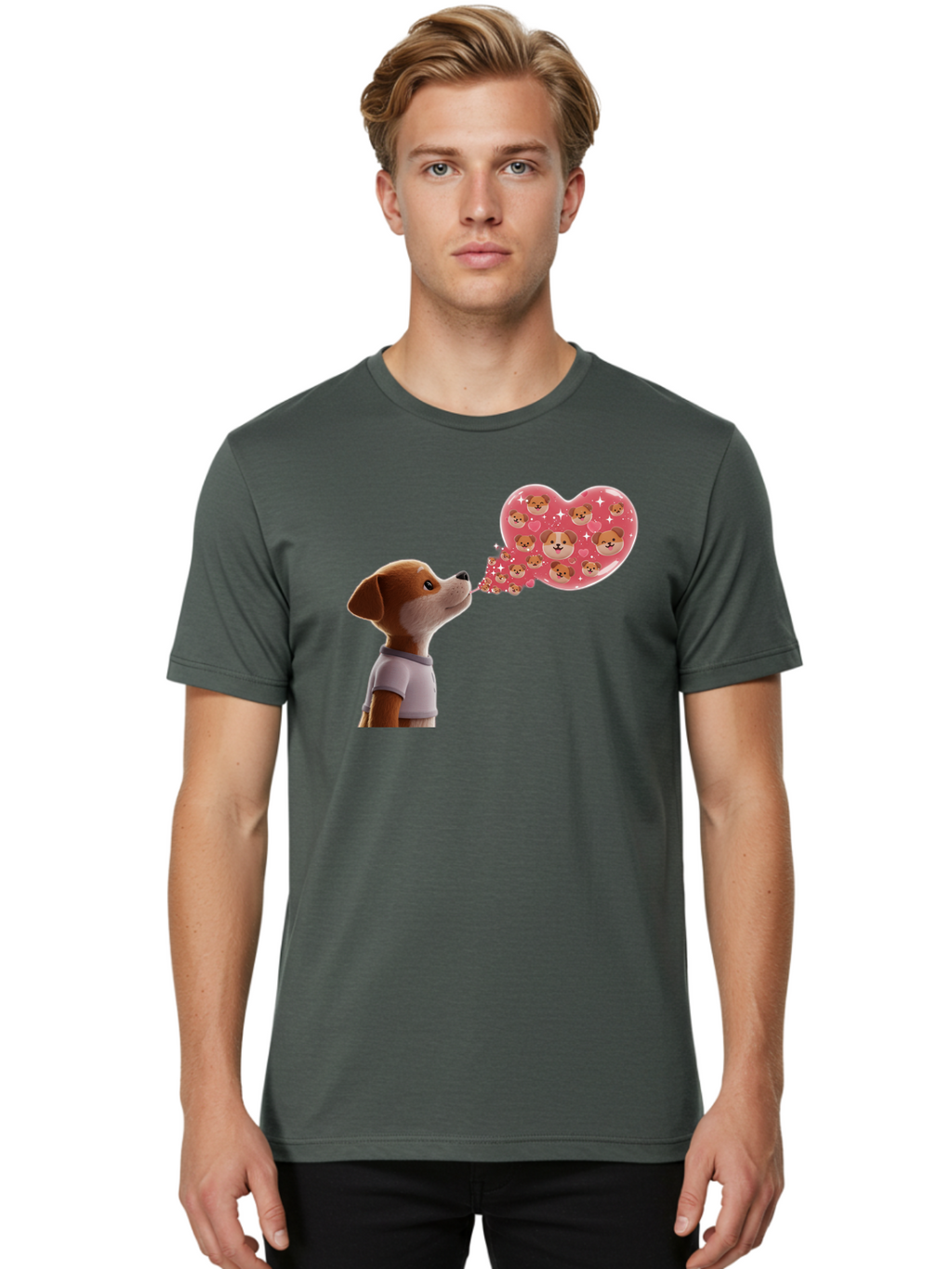 Dog-Blowing-Heart-Kisses Men'S Graphic Tee, 100% Cotton, Comfortable Casual Summer Wear, Machine Washable, Vintage Camera, Old Camera, Antique Camera, Black Camera, Classic Photography, Photography Equipment, Nostalgic Device, Film Camera, Bah940