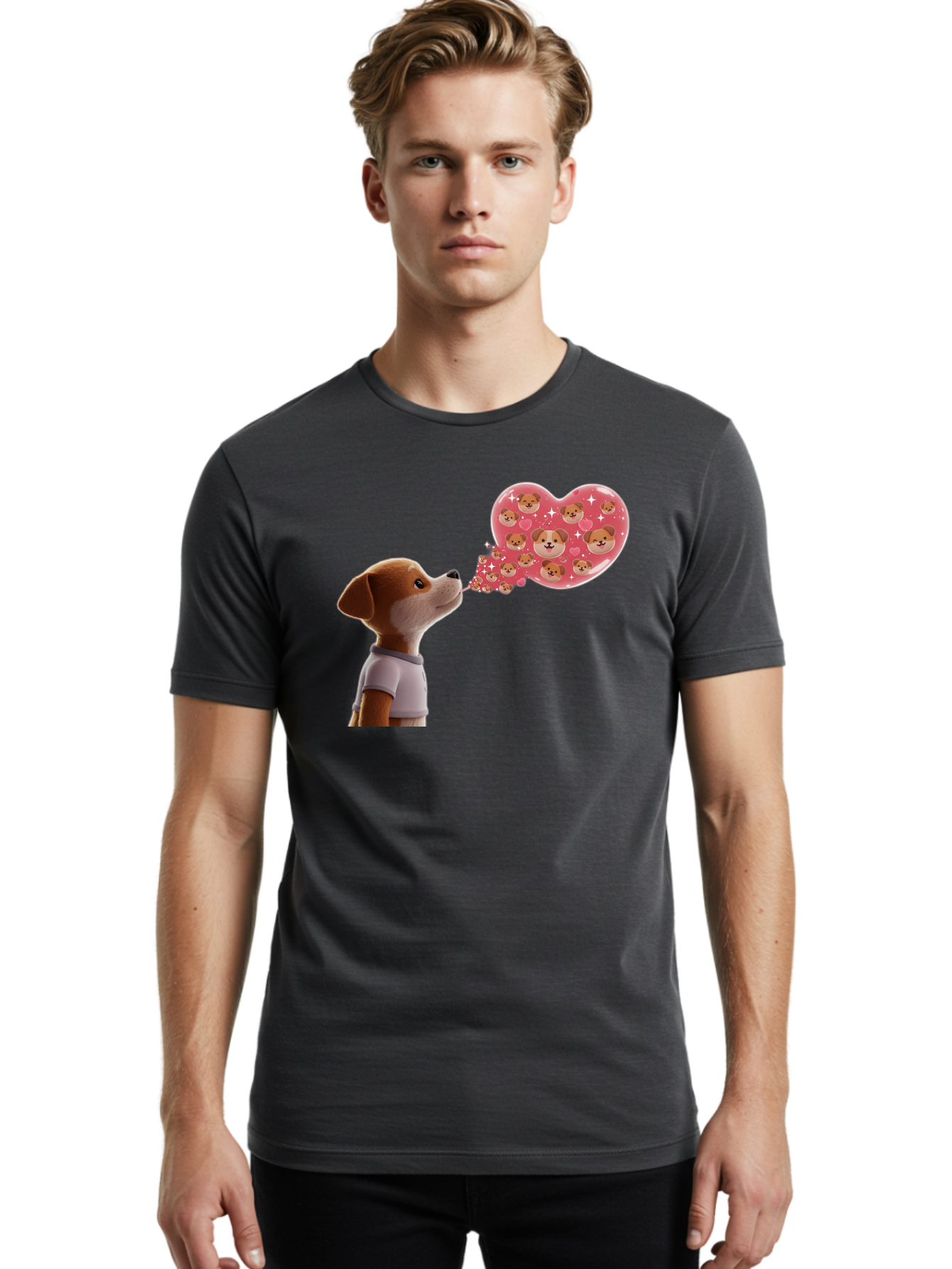 Dog-Blowing-Heart-Kisses Men'S Graphic Tee, 100% Cotton, Comfortable Casual Summer Wear, Machine Washable, Vintage Camera, Old Camera, Antique Camera, Black Camera, Classic Photography, Photography Equipment, Nostalgic Device, Film Camera, Bah940