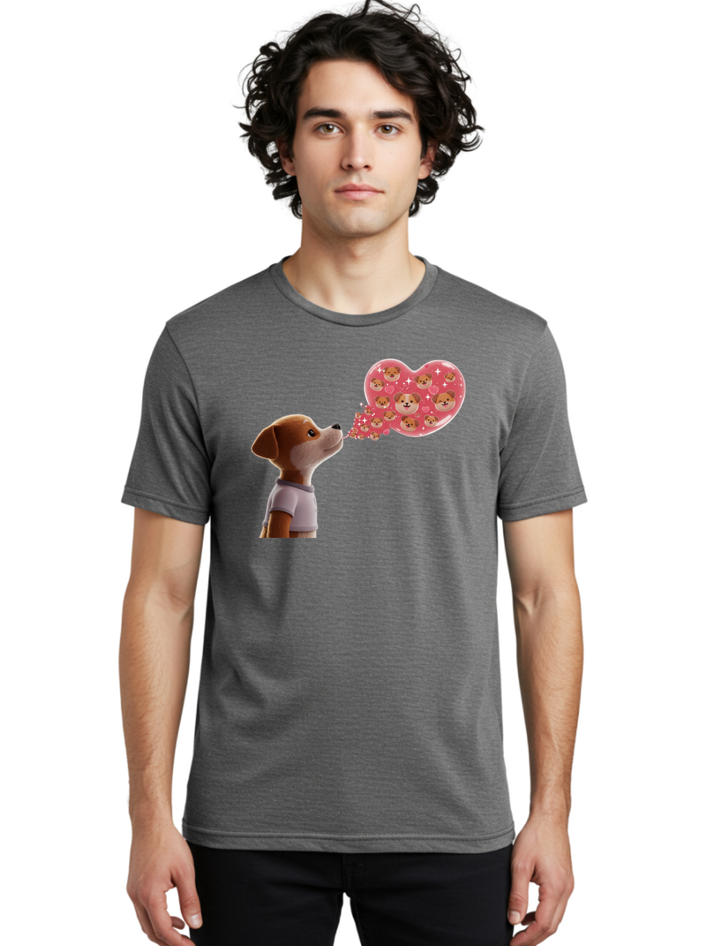 Dog-Blowing-Heart-Kisses Men'S Graphic Tee, 100% Cotton, Comfortable Casual Summer Wear, Machine Washable, Vintage Camera, Old Camera, Antique Camera, Black Camera, Classic Photography, Photography Equipment, Nostalgic Device, Film Camera, Bah940