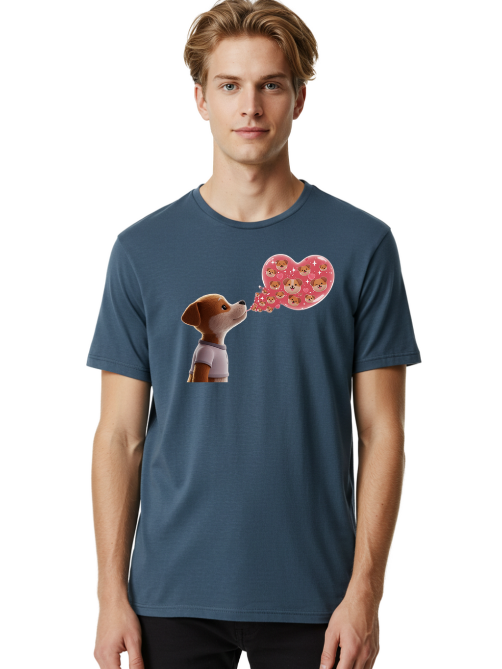 Dog-Blowing-Heart-Kisses Men'S Graphic Tee, 100% Cotton, Comfortable Casual Summer Wear, Machine Washable, Vintage Camera, Old Camera, Antique Camera, Black Camera, Classic Photography, Photography Equipment, Nostalgic Device, Film Camera, Bah940