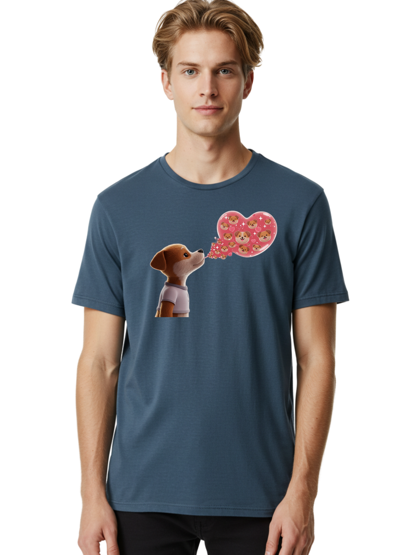 Dog-Blowing-Heart-Kisses Men'S Graphic Tee, 100% Cotton, Comfortable Casual Summer Wear, Machine Washable, Vintage Camera, Old Camera, Antique Camera, Black Camera, Classic Photography, Photography Equipment, Nostalgic Device, Film Camera, Bah940