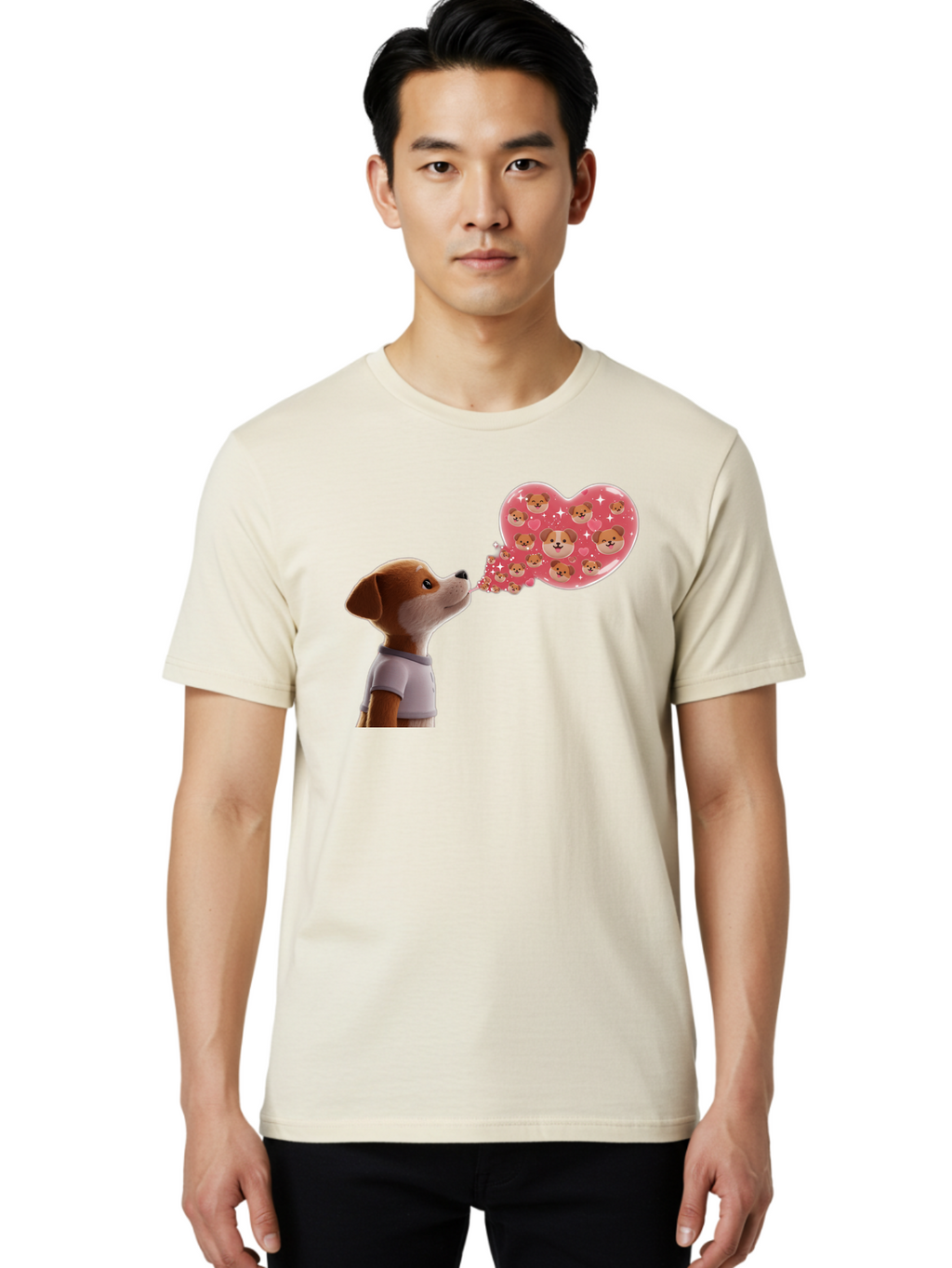 Dog-Blowing-Heart-Kisses Men'S Graphic Tee, 100% Cotton, Comfortable Casual Summer Wear, Machine Washable, Vintage Camera, Old Camera, Antique Camera, Black Camera, Classic Photography, Photography Equipment, Nostalgic Device, Film Camera, Bah940