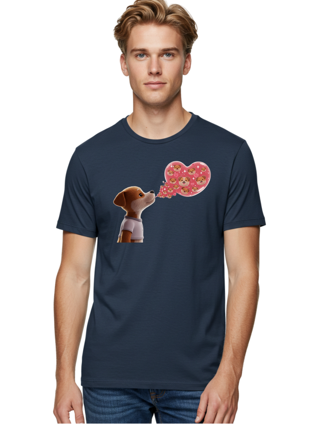 Dog-Blowing-Heart-Kisses Men'S Graphic Tee, 100% Cotton, Comfortable Casual Summer Wear, Machine Washable, Vintage Camera, Old Camera, Antique Camera, Black Camera, Classic Photography, Photography Equipment, Nostalgic Device, Film Camera, Bah940
