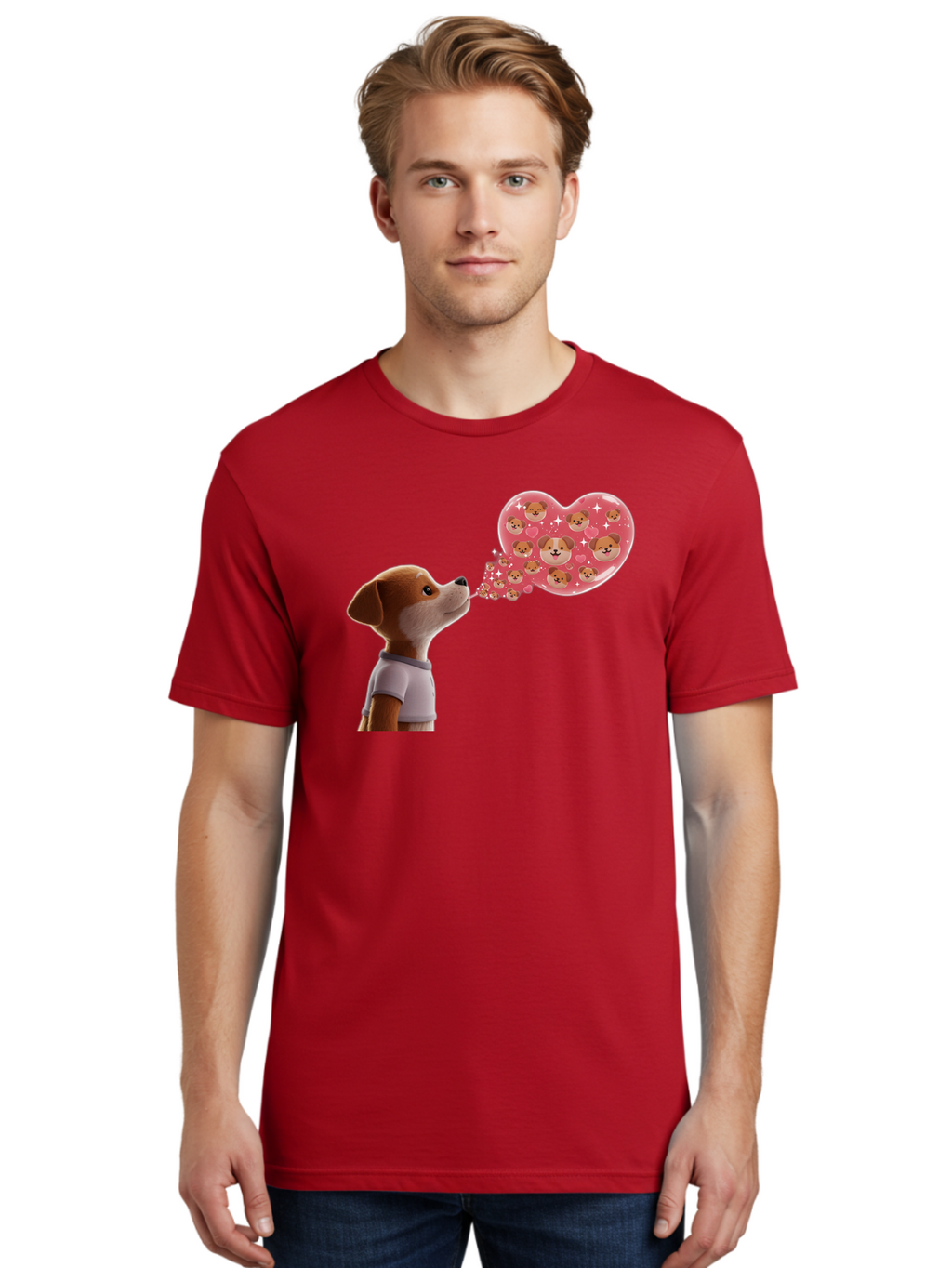 Dog-Blowing-Heart-Kisses Men'S Graphic Tee, 100% Cotton, Comfortable Casual Summer Wear, Machine Washable, Vintage Camera, Old Camera, Antique Camera, Black Camera, Classic Photography, Photography Equipment, Nostalgic Device, Film Camera, Bah940