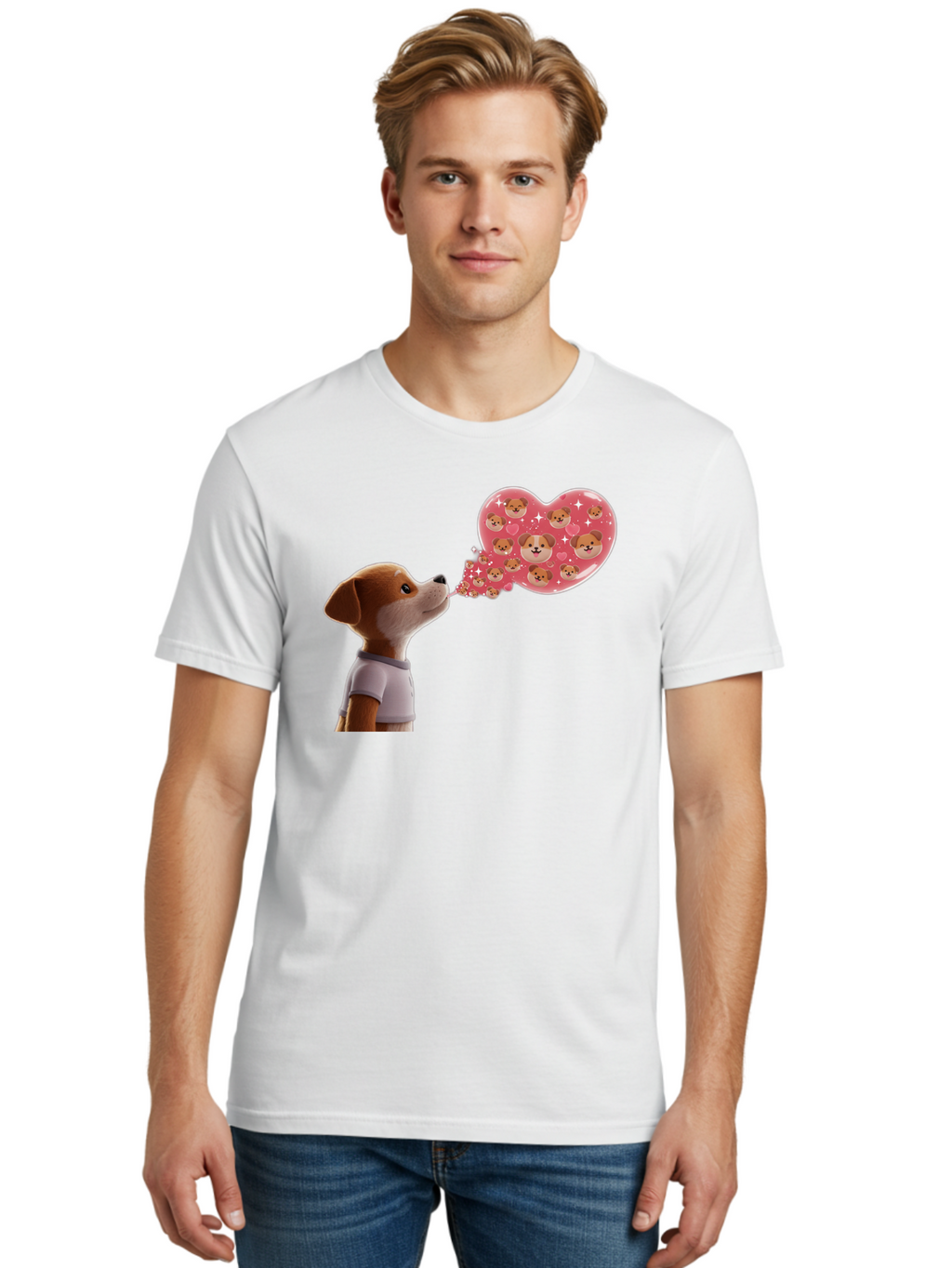 Dog-Blowing-Heart-Kisses Men'S Graphic Tee, 100% Cotton, Comfortable Casual Summer Wear, Machine Washable, Vintage Camera, Old Camera, Antique Camera, Black Camera, Classic Photography, Photography Equipment, Nostalgic Device, Film Camera, Bah940