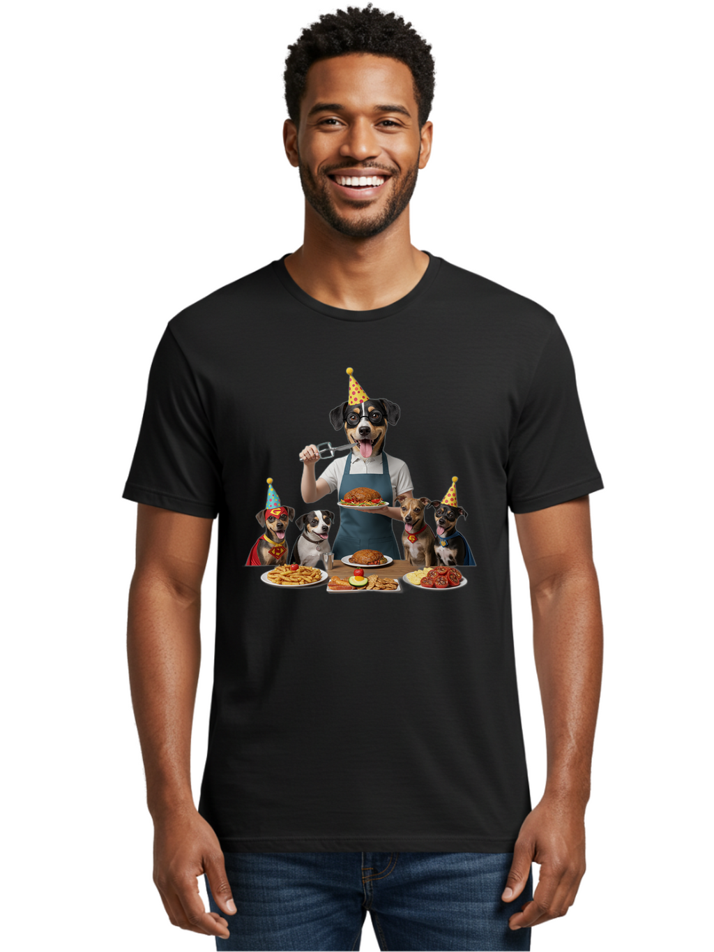 Dog-In-Apron Men'S Graphic Tee, 100% Cotton, Comfortable Casual Summer Wear, Machine Washable, Vintage Camera, Old Camera, Antique Camera, Black Camera, Classic Photography, Photography Equipment, Nostalgic Device, Film Camera, Camera Art Bah942