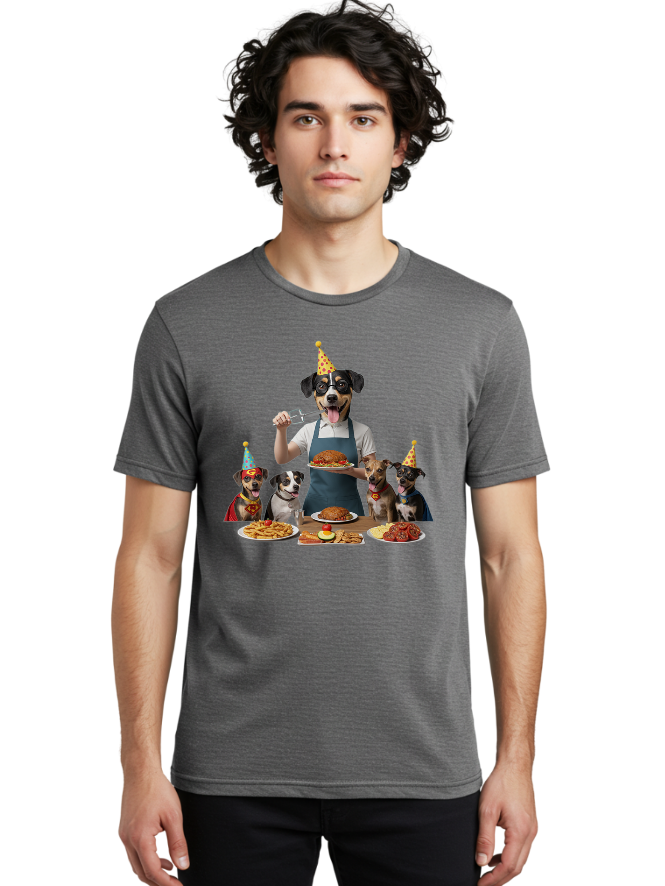 Dog-In-Apron Men'S Graphic Tee, 100% Cotton, Comfortable Casual Summer Wear, Machine Washable, Vintage Camera, Old Camera, Antique Camera, Black Camera, Classic Photography, Photography Equipment, Nostalgic Device, Film Camera, Camera Art Bah942
