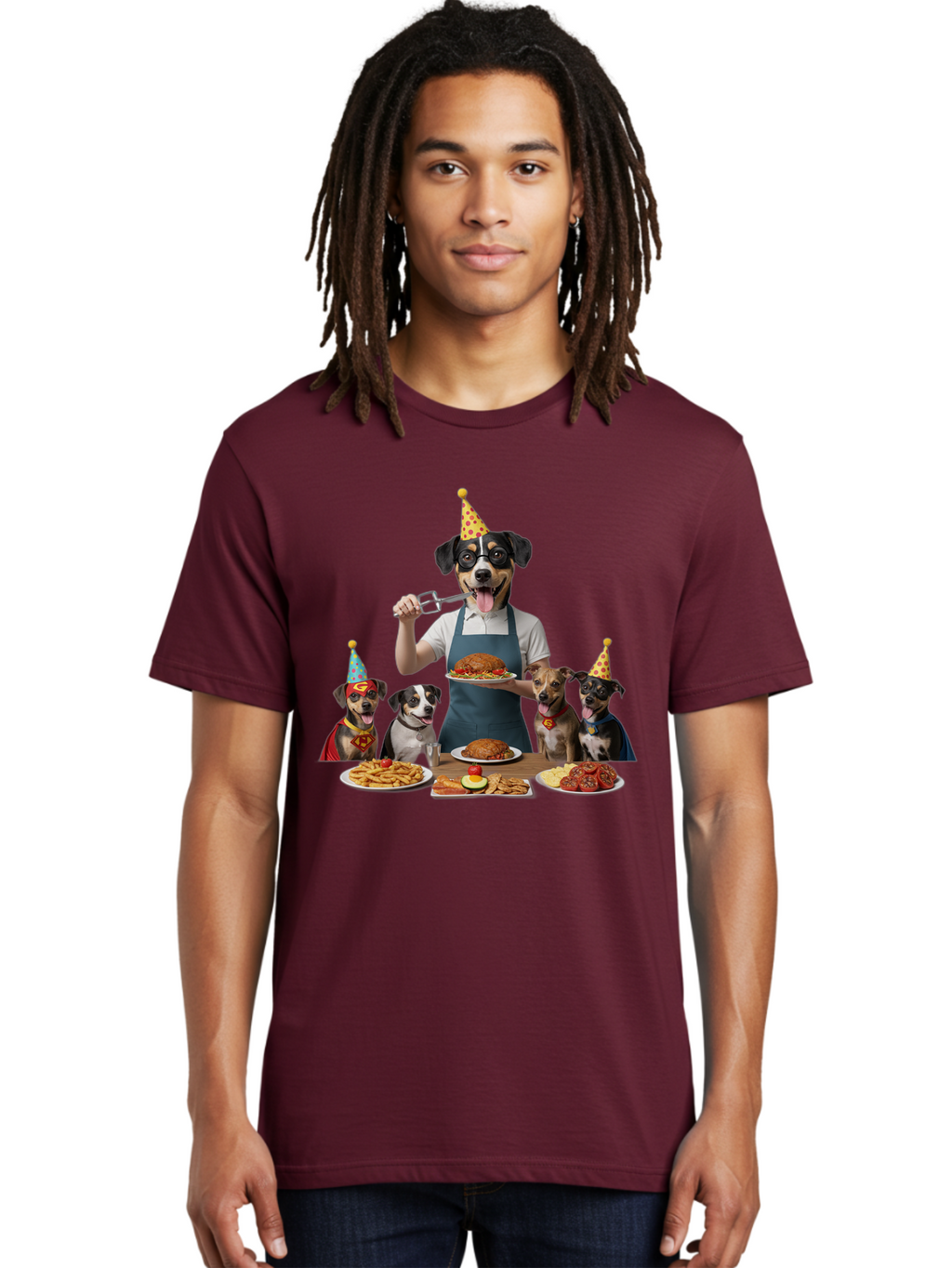 Dog-In-Apron Men'S Graphic Tee, 100% Cotton, Comfortable Casual Summer Wear, Machine Washable, Vintage Camera, Old Camera, Antique Camera, Black Camera, Classic Photography, Photography Equipment, Nostalgic Device, Film Camera, Camera Art Bah942