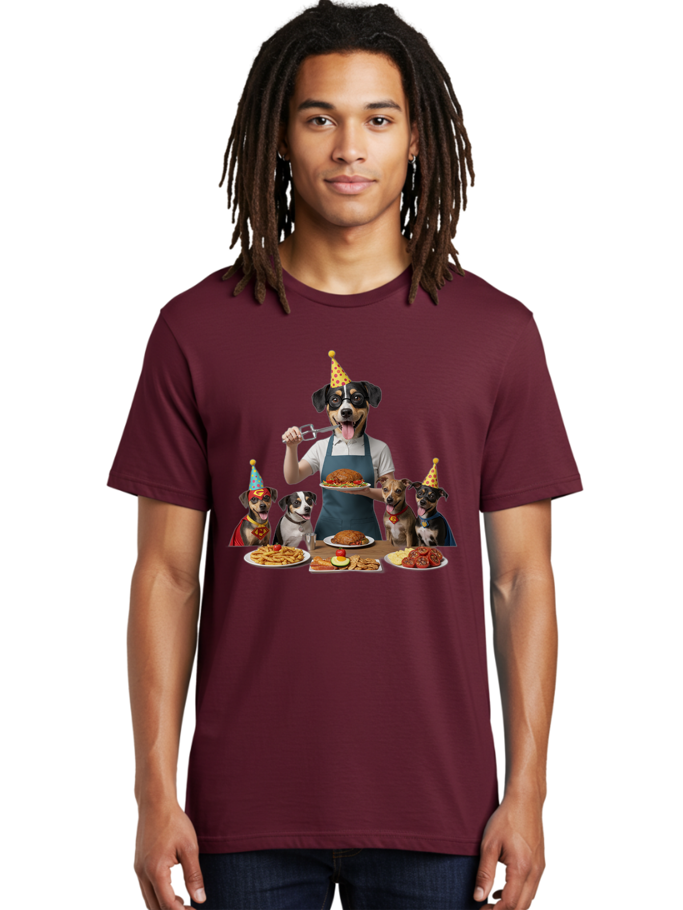 Dog-In-Apron Men'S Graphic Tee, 100% Cotton, Comfortable Casual Summer Wear, Machine Washable, Vintage Camera, Old Camera, Antique Camera, Black Camera, Classic Photography, Photography Equipment, Nostalgic Device, Film Camera, Camera Art Bah942