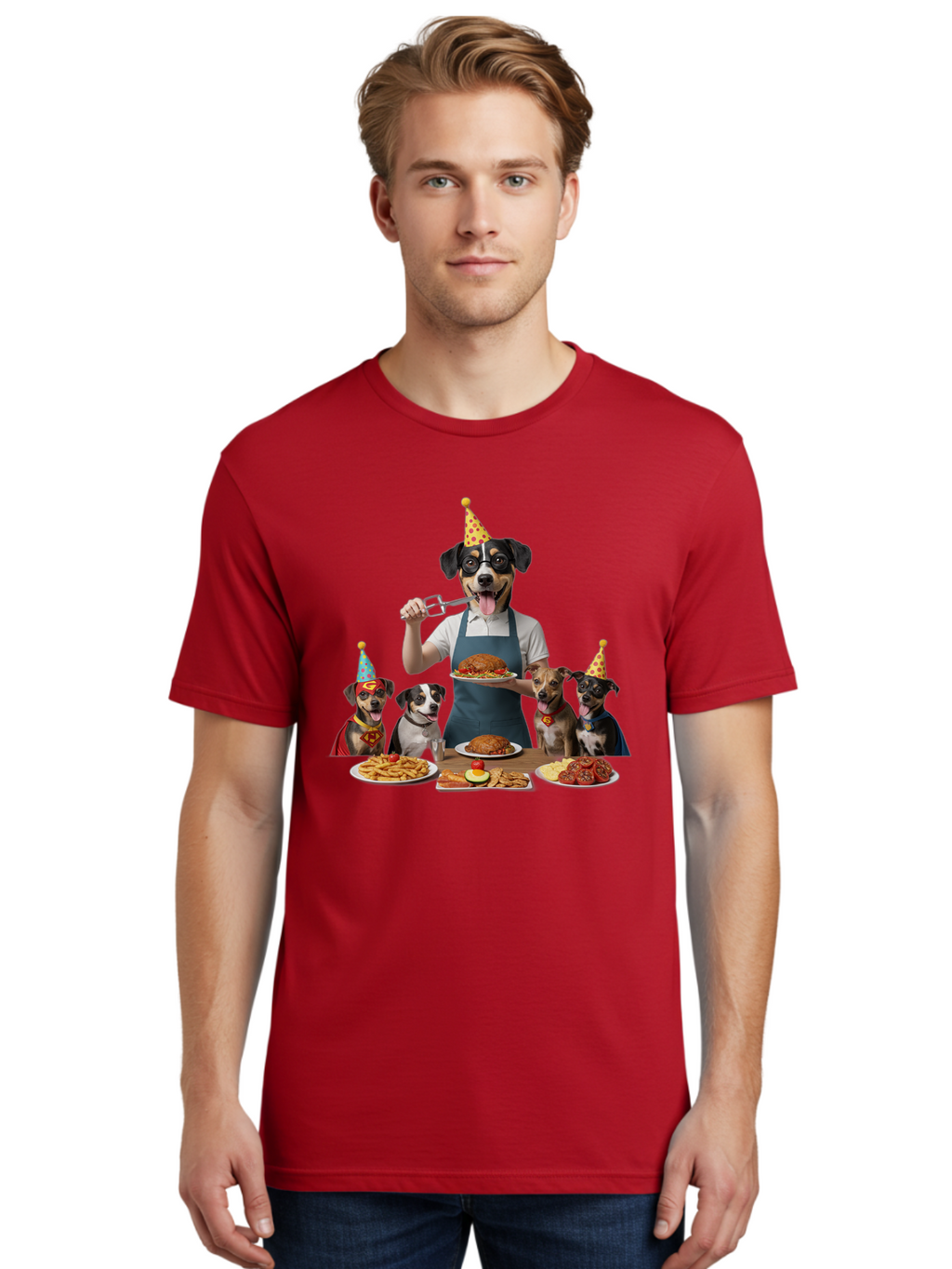 Dog-In-Apron Men'S Graphic Tee, 100% Cotton, Comfortable Casual Summer Wear, Machine Washable, Vintage Camera, Old Camera, Antique Camera, Black Camera, Classic Photography, Photography Equipment, Nostalgic Device, Film Camera, Camera Art Bah942