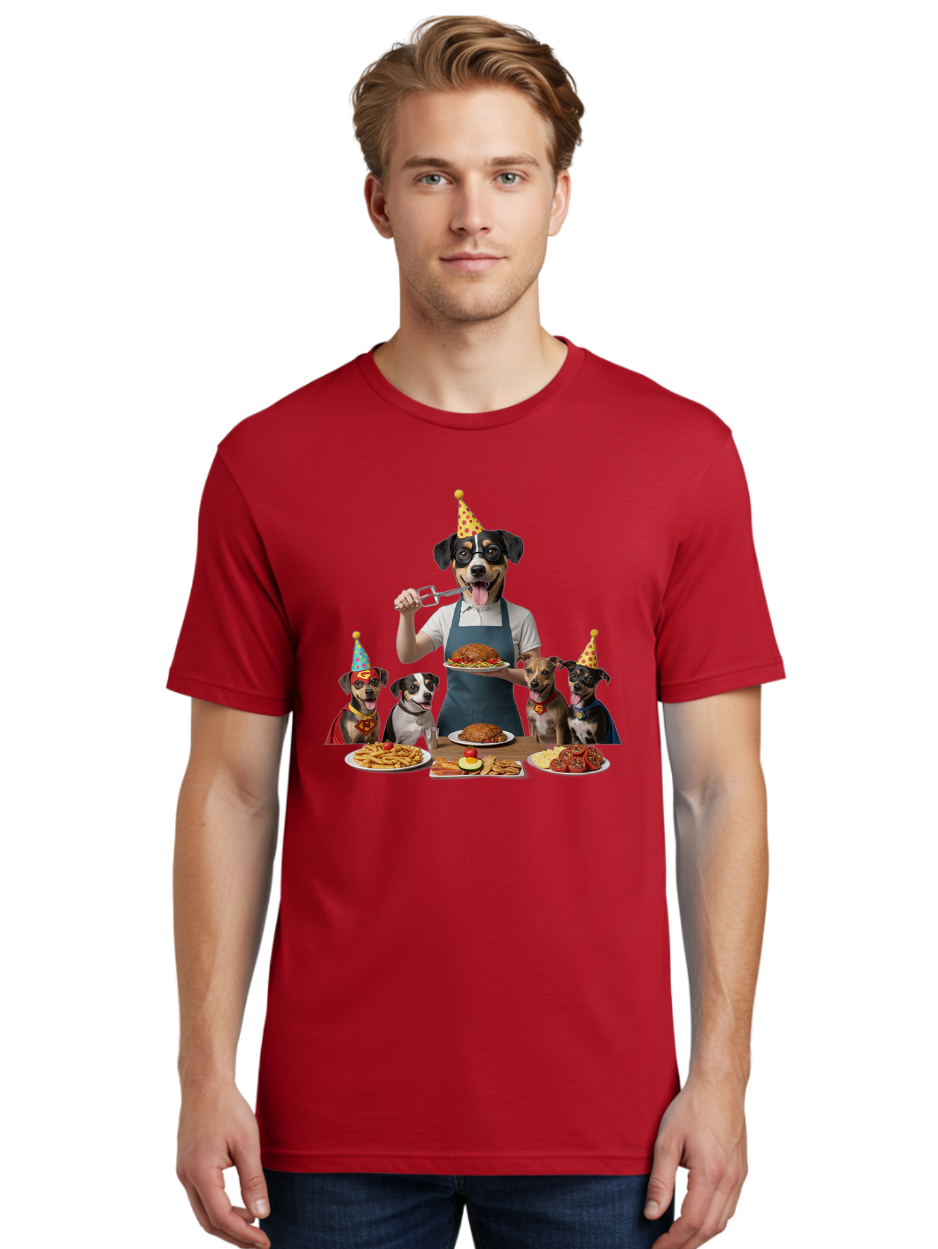 Dog-In-Apron Men'S Graphic Tee, 100% Cotton, Comfortable Casual Summer Wear, Machine Washable, Vintage Camera, Old Camera, Antique Camera, Black Camera, Classic Photography, Photography Equipment, Nostalgic Device, Film Camera, Camera Art Bah942