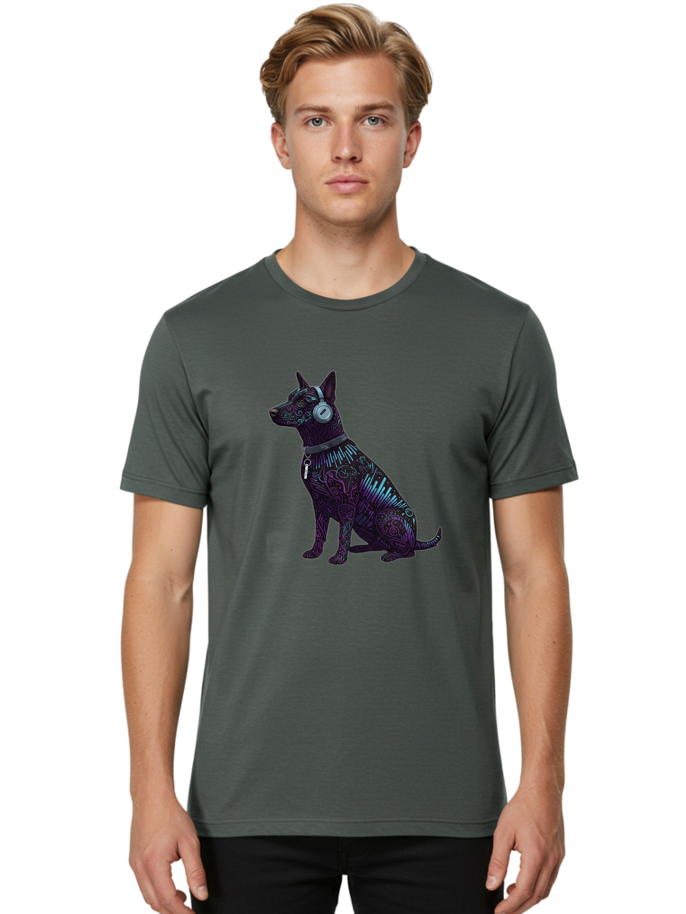 Dog-Wearing-Headphones-1 Men'S Graphic Tee, 100% Cotton, Comfortable Casual Summer Wear, Machine Washable, Vintage Camera, Old Camera, Antique Camera, Black Camera, Classic Photography, Photography Equipment, Nostalgic Device, Film Camera, Bah944