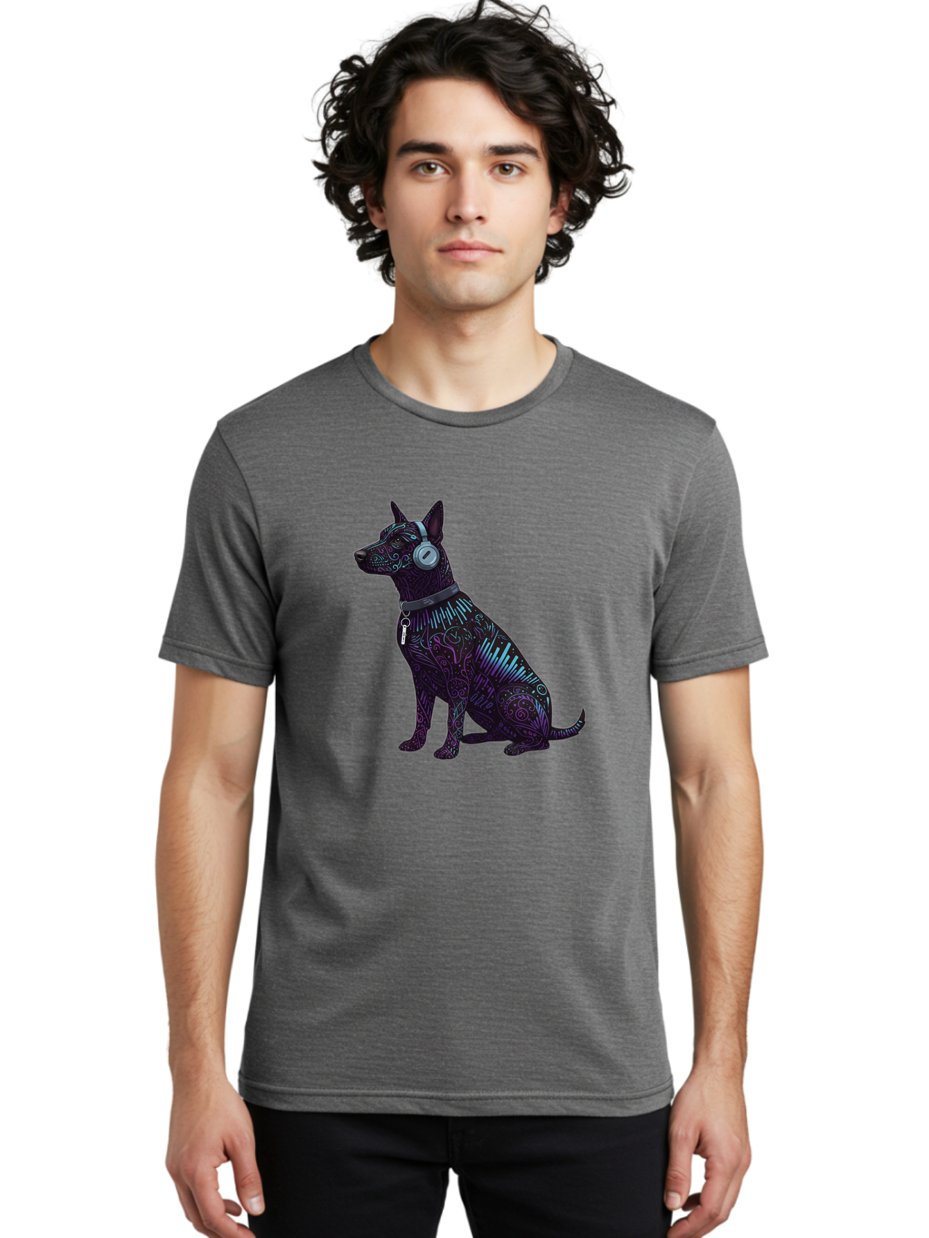 Dog-Wearing-Headphones-1 Men'S Graphic Tee, 100% Cotton, Comfortable Casual Summer Wear, Machine Washable, Vintage Camera, Old Camera, Antique Camera, Black Camera, Classic Photography, Photography Equipment, Nostalgic Device, Film Camera, Bah944