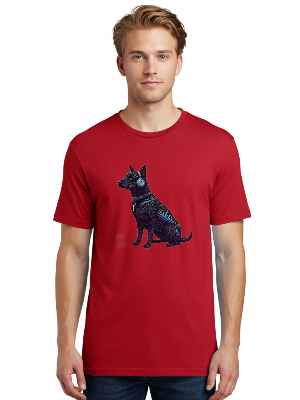 Dog-Wearing-Headphones-1 Men'S Graphic Tee, 100% Cotton, Comfortable Casual Summer Wear, Machine Washable, Vintage Camera, Old Camera, Antique Camera, Black Camera, Classic Photography, Photography Equipment, Nostalgic Device, Film Camera, Bah944