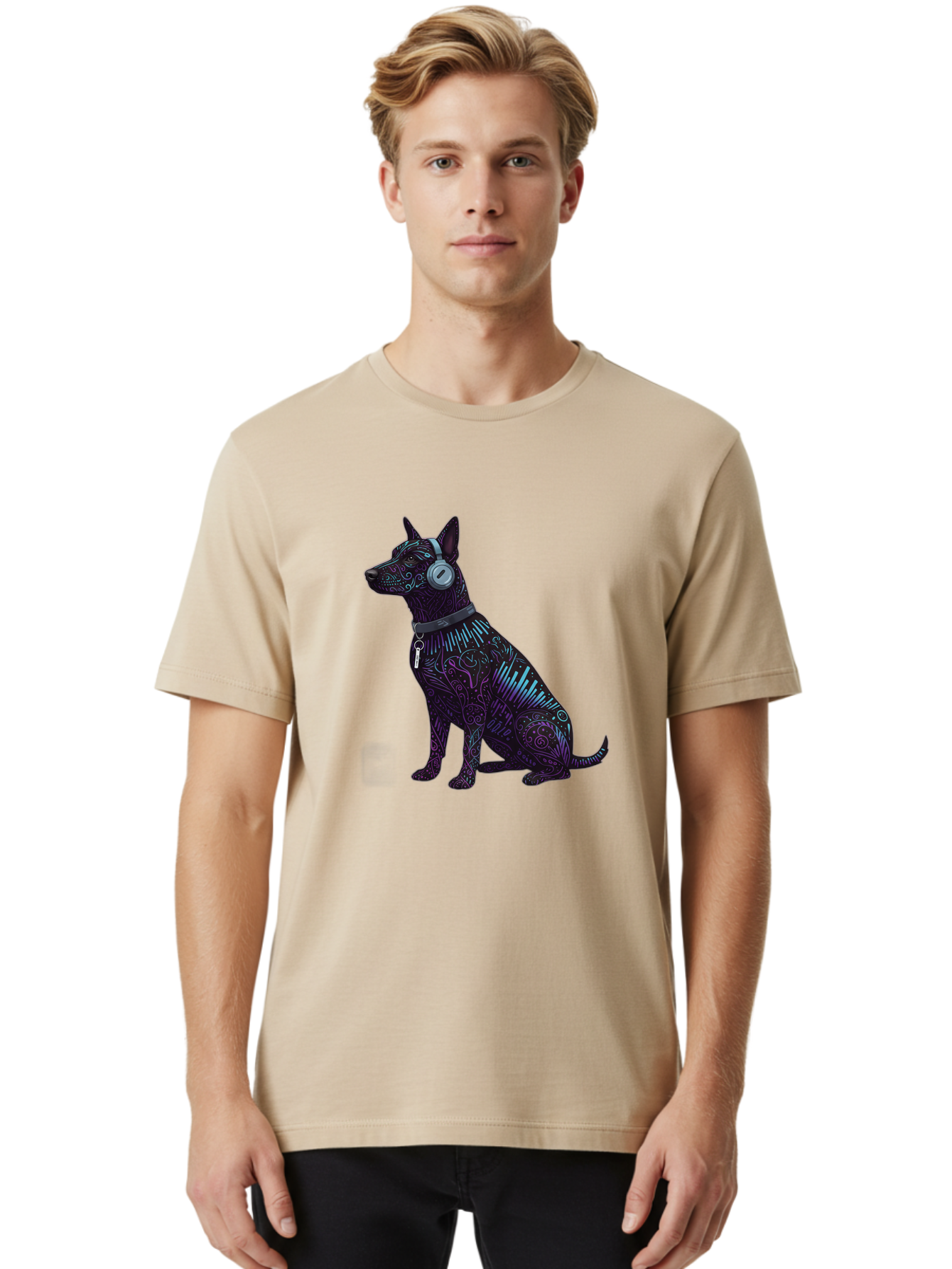 Dog-Wearing-Headphones-1 Men'S Graphic Tee, 100% Cotton, Comfortable Casual Summer Wear, Machine Washable, Vintage Camera, Old Camera, Antique Camera, Black Camera, Classic Photography, Photography Equipment, Nostalgic Device, Film Camera, Bah944