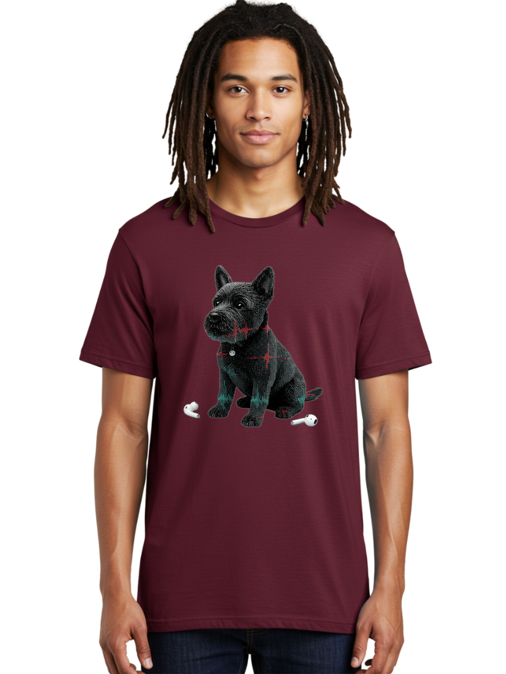 Dog-With-Earbuds Men'S Graphic Tee, 100% Cotton, Comfortable Casual Summer Wear, Machine Washable, Vintage Camera, Old Camera, Antique Camera, Black Camera, Classic Photography, Photography Equipment, Nostalgic Device, Film Camera, Camera Art Bah947