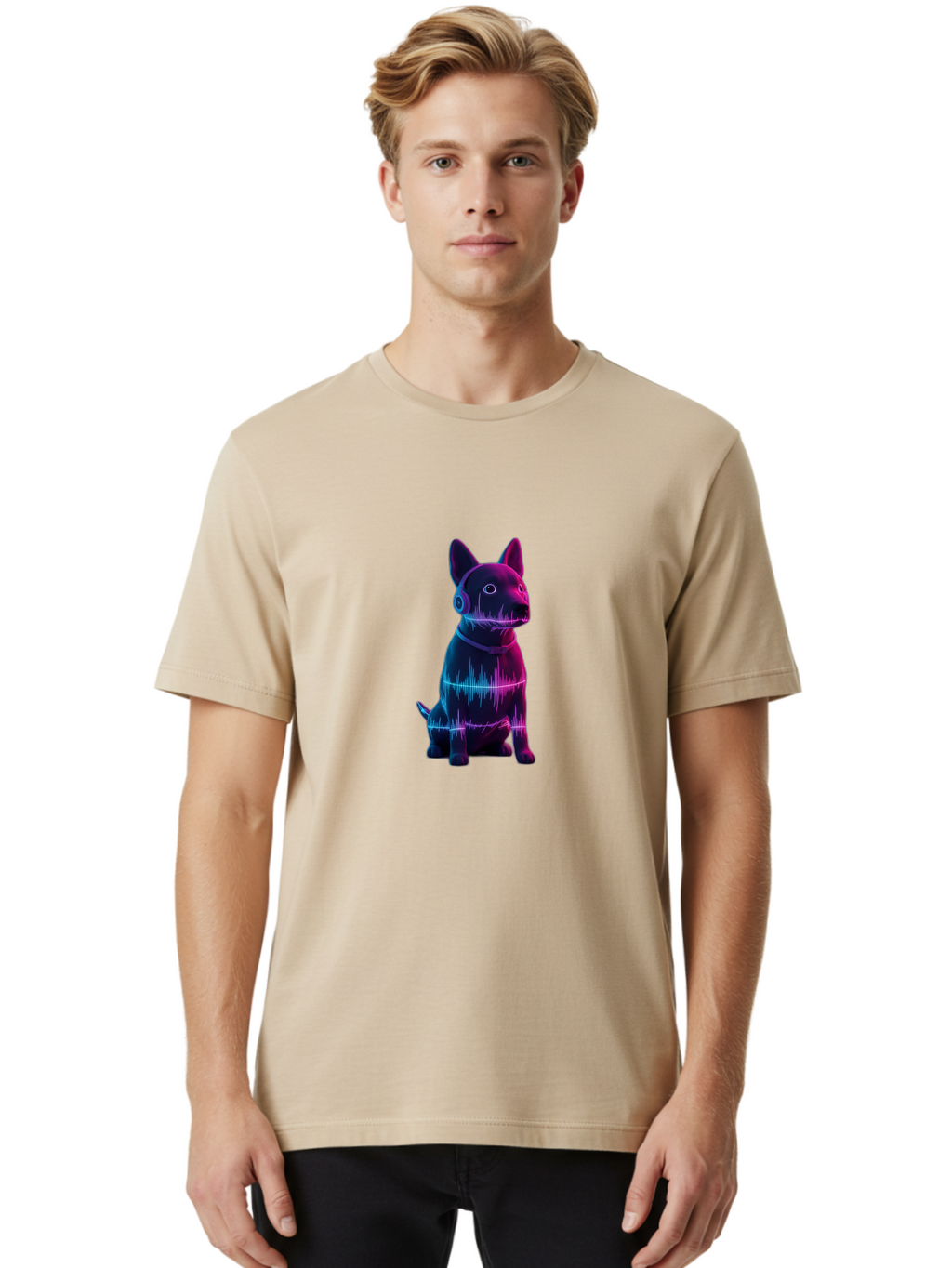 Dog-With-Headphones-1 Men'S Graphic Tee, 100% Cotton, Comfortable Casual Summer Wear, Machine Washable, Vintage Camera, Old Camera, Antique Camera, Black Camera, Classic Photography, Photography Equipment, Nostalgic Device, Film Camera, Bah948