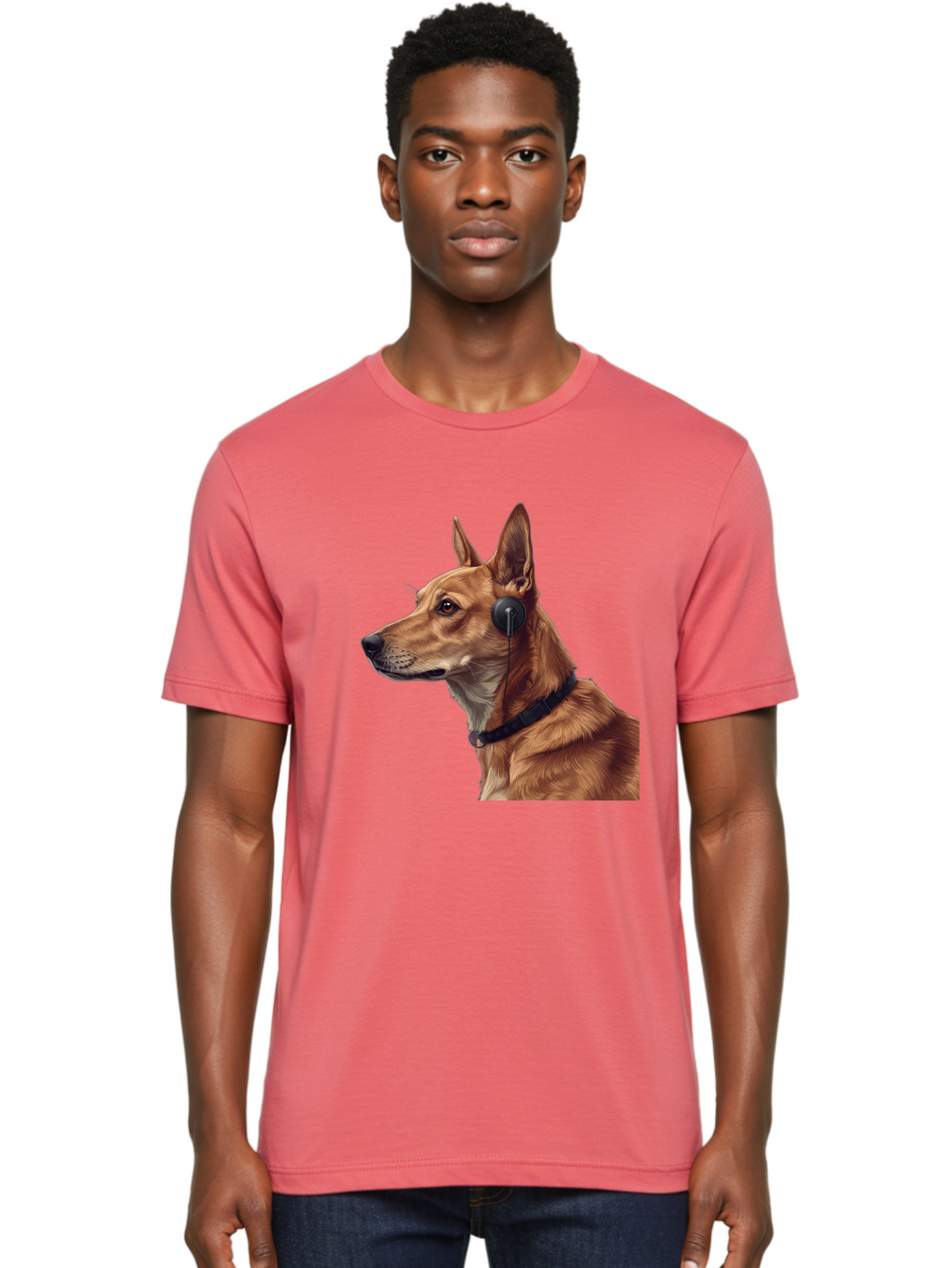 Dog-With-Headphones-2 Men'S Graphic Tee, 100% Cotton, Comfortable Casual Summer Wear, Machine Washable, Vintage Camera, Old Camera, Antique Camera, Black Camera, Classic Photography, Photography Equipment, Nostalgic Device, Film Camera, Bah949