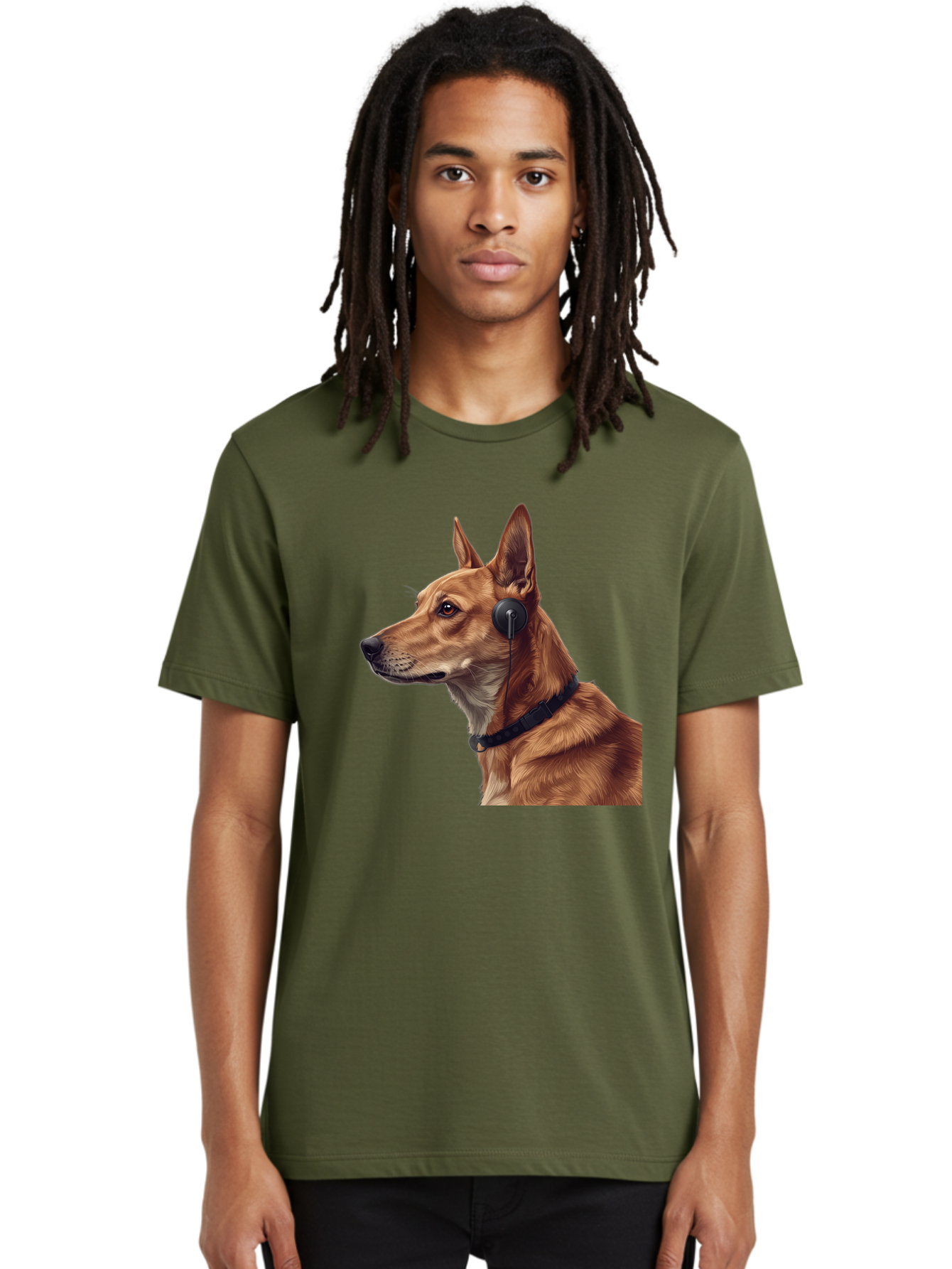 Dog-With-Headphones-2 Men'S Graphic Tee, 100% Cotton, Comfortable Casual Summer Wear, Machine Washable, Vintage Camera, Old Camera, Antique Camera, Black Camera, Classic Photography, Photography Equipment, Nostalgic Device, Film Camera, Bah949