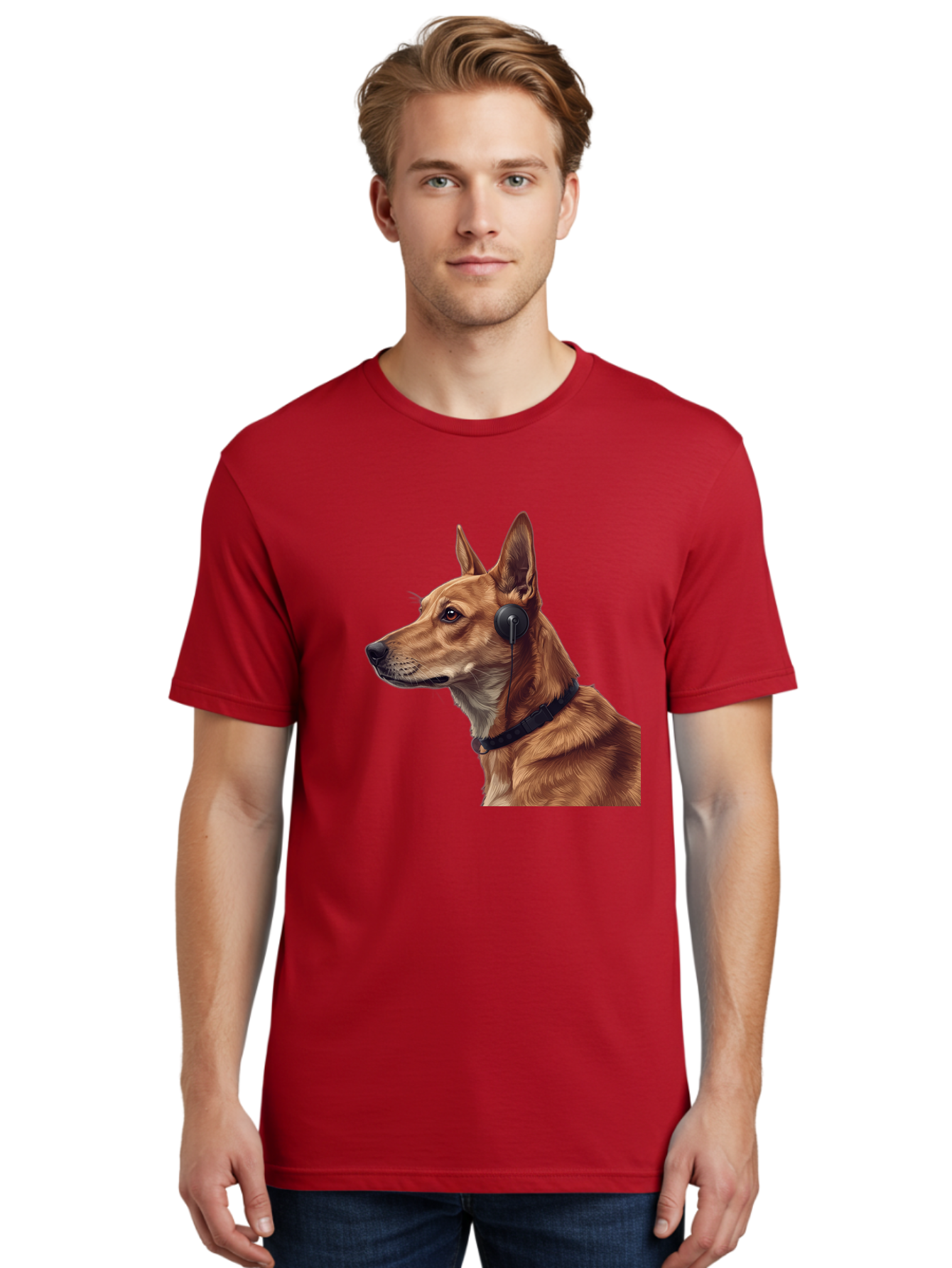 Dog-With-Headphones-2 Men'S Graphic Tee, 100% Cotton, Comfortable Casual Summer Wear, Machine Washable, Vintage Camera, Old Camera, Antique Camera, Black Camera, Classic Photography, Photography Equipment, Nostalgic Device, Film Camera, Bah949