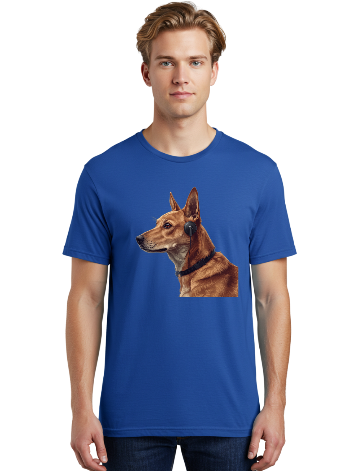 Dog-With-Headphones-2 Men'S Graphic Tee, 100% Cotton, Comfortable Casual Summer Wear, Machine Washable, Vintage Camera, Old Camera, Antique Camera, Black Camera, Classic Photography, Photography Equipment, Nostalgic Device, Film Camera, Bah949