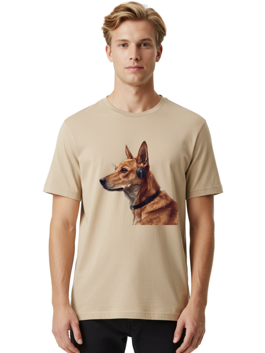 Dog-With-Headphones-2 Men'S Graphic Tee, 100% Cotton, Comfortable Casual Summer Wear, Machine Washable, Vintage Camera, Old Camera, Antique Camera, Black Camera, Classic Photography, Photography Equipment, Nostalgic Device, Film Camera, Bah949