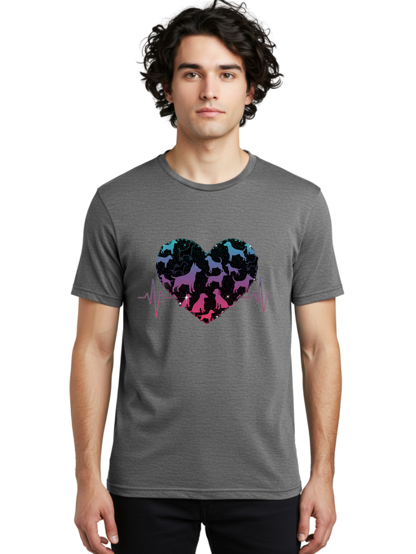Dogs-In-Heart-1 Men'S Graphic Tee, 100% Cotton, Comfortable Casual Summer Wear, Machine Washable, Vintage Camera, Old Camera, Antique Camera, Black Camera, Classic Photography, Photography Equipment, Nostalgic Device, Film Camera, Camera Art Bah951