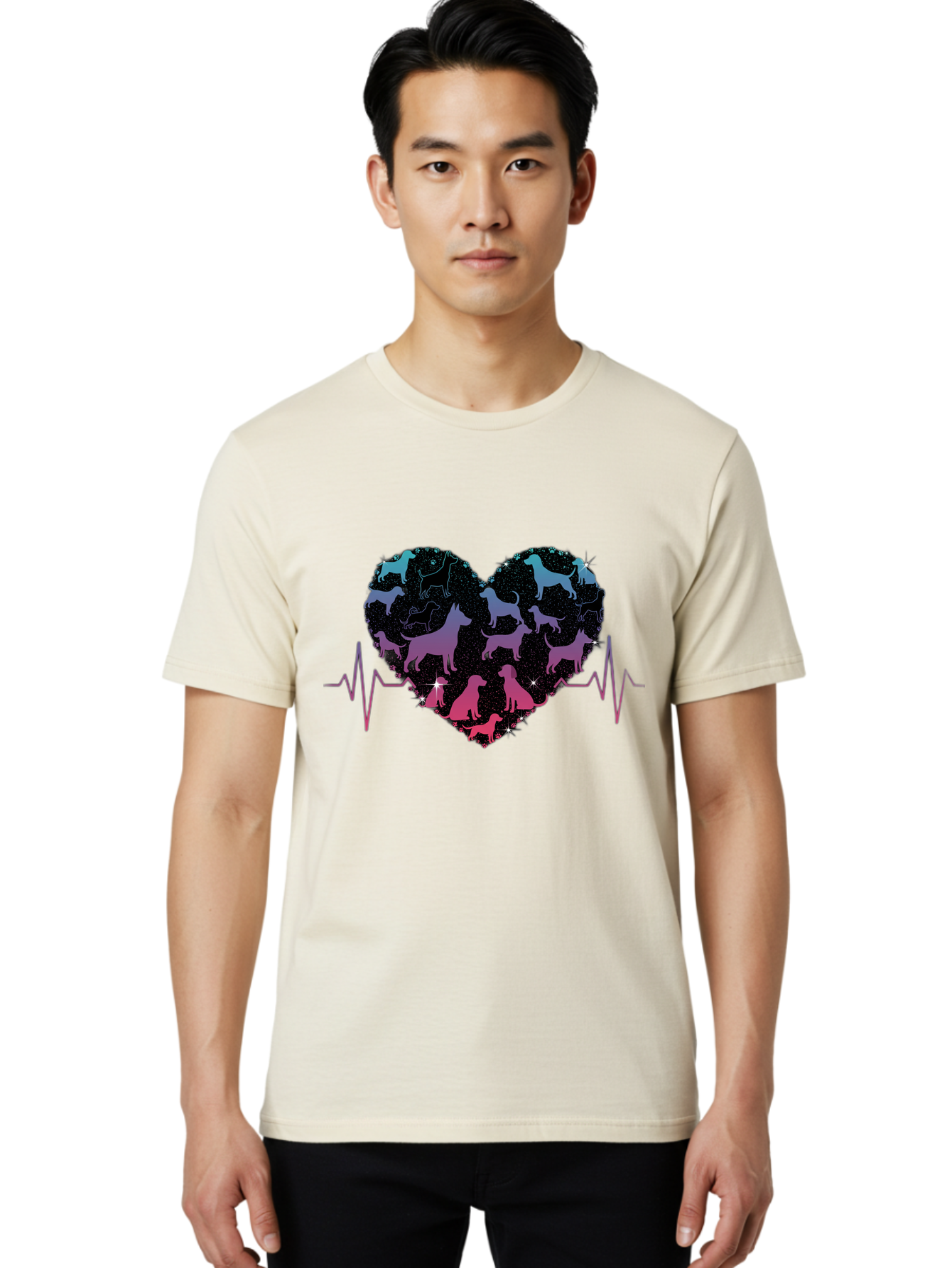 Dogs-In-Heart-1 Men'S Graphic Tee, 100% Cotton, Comfortable Casual Summer Wear, Machine Washable, Vintage Camera, Old Camera, Antique Camera, Black Camera, Classic Photography, Photography Equipment, Nostalgic Device, Film Camera, Camera Art Bah951