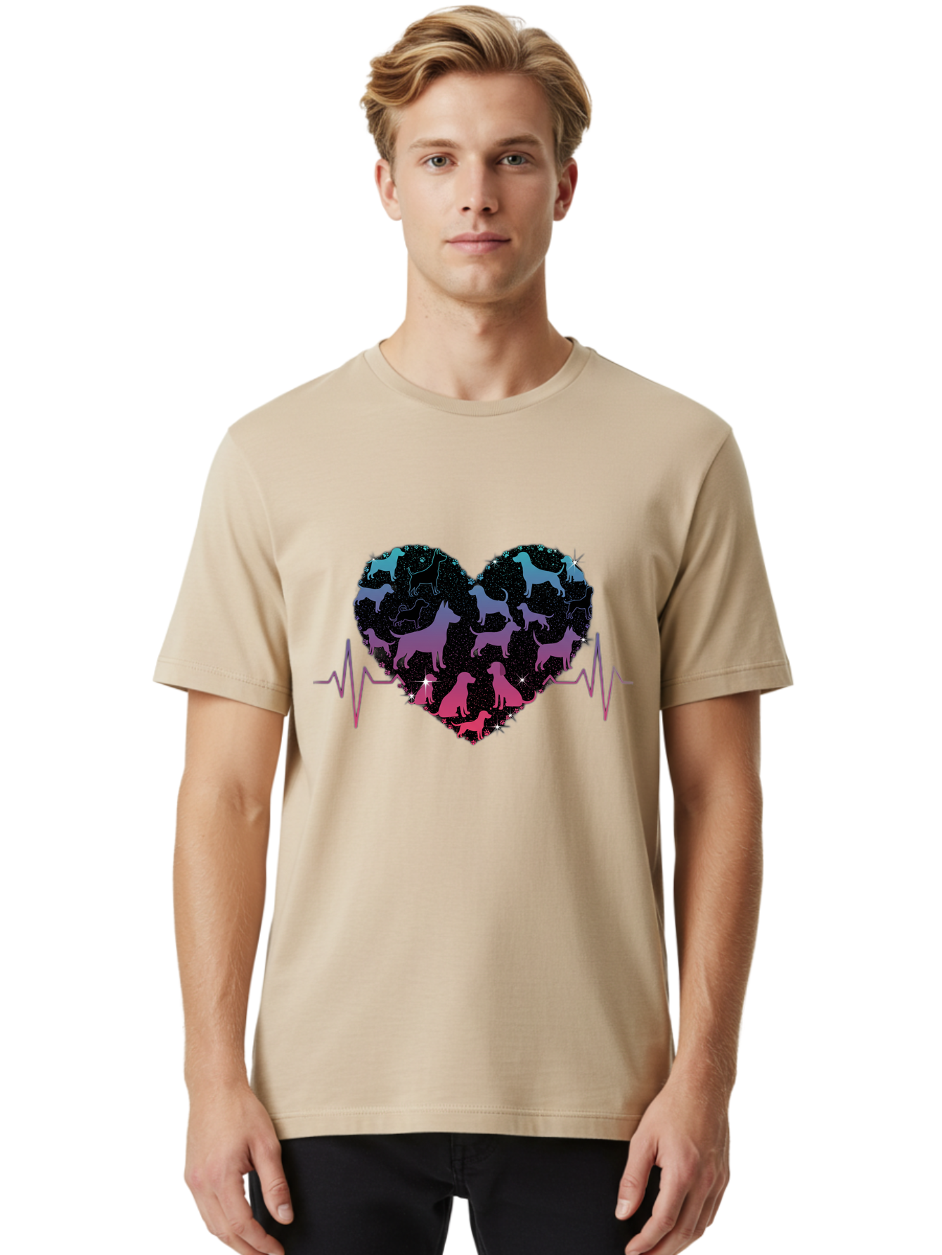 Dogs-In-Heart-1 Men'S Graphic Tee, 100% Cotton, Comfortable Casual Summer Wear, Machine Washable, Vintage Camera, Old Camera, Antique Camera, Black Camera, Classic Photography, Photography Equipment, Nostalgic Device, Film Camera, Camera Art Bah951