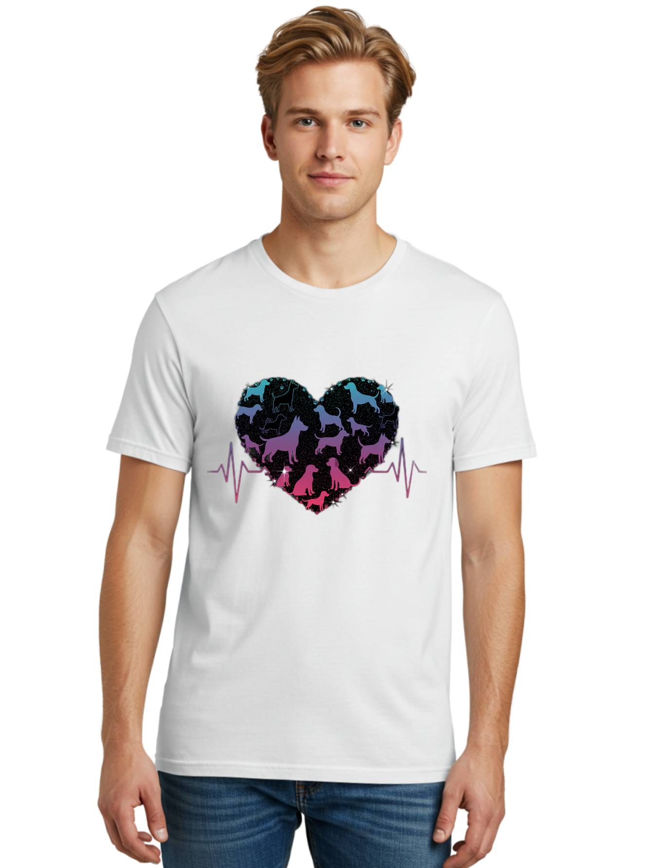 Dogs-In-Heart-1 Men'S Graphic Tee, 100% Cotton, Comfortable Casual Summer Wear, Machine Washable, Vintage Camera, Old Camera, Antique Camera, Black Camera, Classic Photography, Photography Equipment, Nostalgic Device, Film Camera, Camera Art Bah951