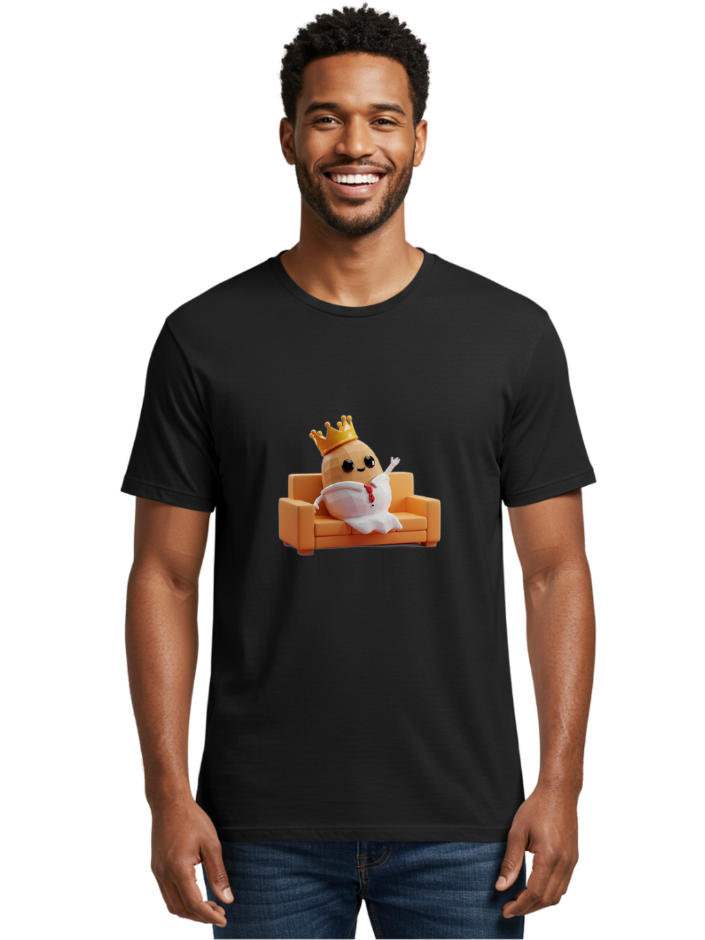 Egg-Character-On-Couch Men'S Graphic Tee, 100% Cotton, Comfortable Casual Summer Wear, Machine Washable, Vintage Camera, Old Camera, Antique Camera, Black Camera, Classic Photography, Photography Equipment, Nostalgic Device, Film Camera, Bah957