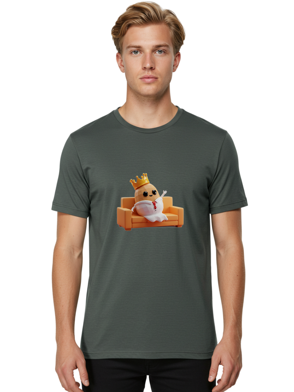 Egg-Character-On-Couch Men'S Graphic Tee, 100% Cotton, Comfortable Casual Summer Wear, Machine Washable, Vintage Camera, Old Camera, Antique Camera, Black Camera, Classic Photography, Photography Equipment, Nostalgic Device, Film Camera, Bah957