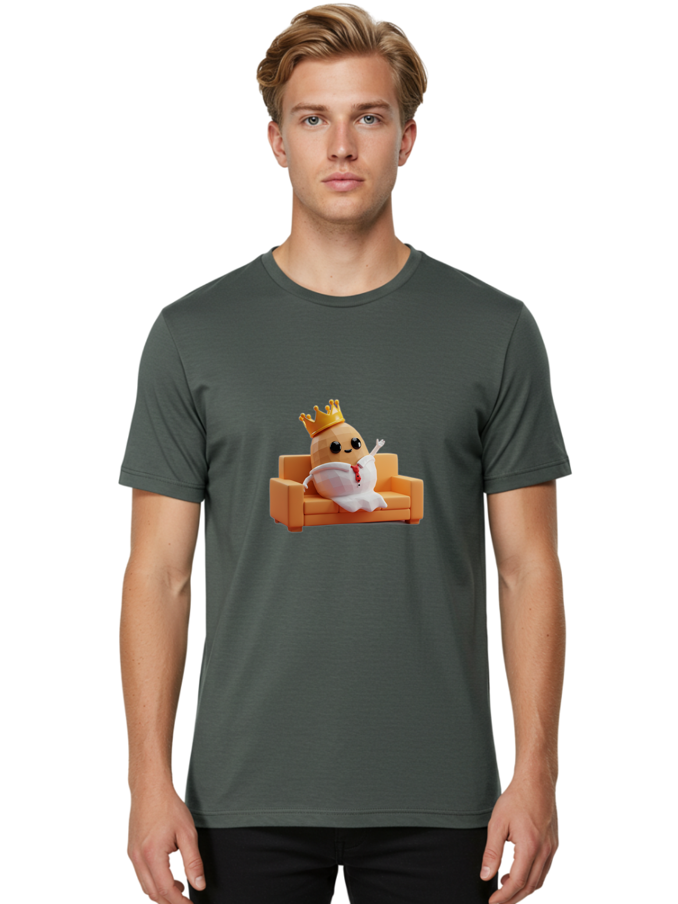 Egg-Character-On-Couch Men'S Graphic Tee, 100% Cotton, Comfortable Casual Summer Wear, Machine Washable, Vintage Camera, Old Camera, Antique Camera, Black Camera, Classic Photography, Photography Equipment, Nostalgic Device, Film Camera, Bah957