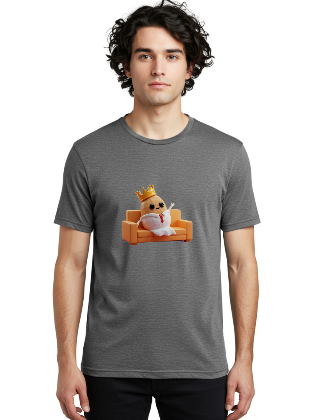 Egg-Character-On-Couch Men'S Graphic Tee, 100% Cotton, Comfortable Casual Summer Wear, Machine Washable, Vintage Camera, Old Camera, Antique Camera, Black Camera, Classic Photography, Photography Equipment, Nostalgic Device, Film Camera, Bah957