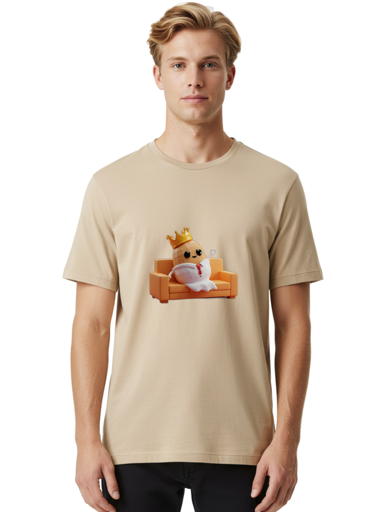Egg-Character-On-Couch Men'S Graphic Tee, 100% Cotton, Comfortable Casual Summer Wear, Machine Washable, Vintage Camera, Old Camera, Antique Camera, Black Camera, Classic Photography, Photography Equipment, Nostalgic Device, Film Camera, Bah957